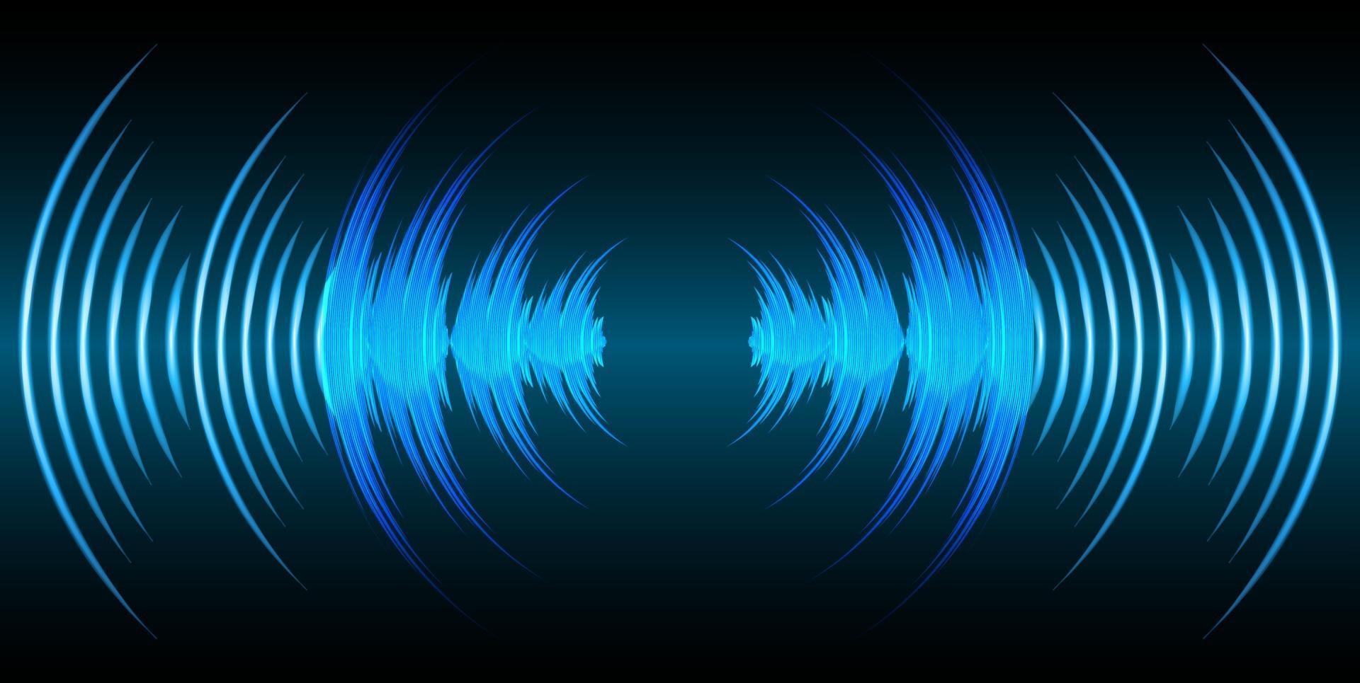 Sound waves oscillating dark light vector