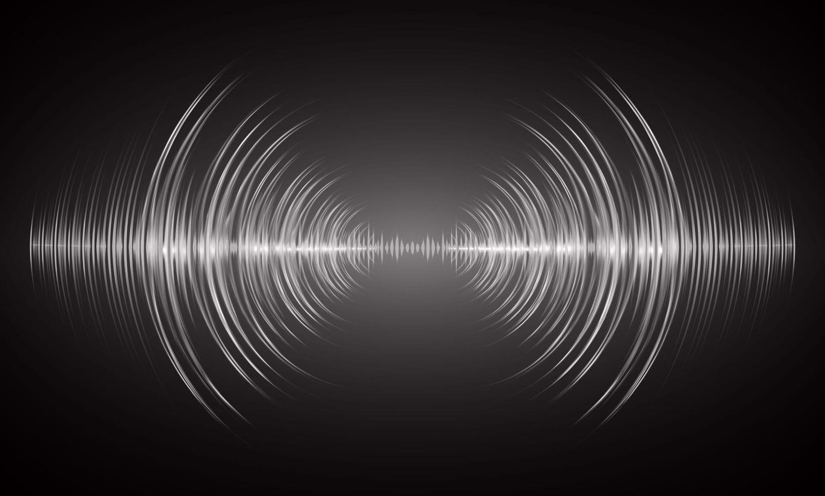 ondas de sonido oscilando luz oscura vector