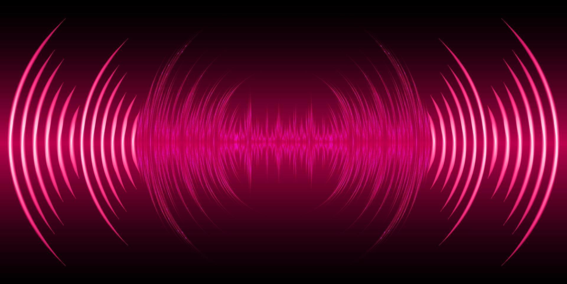 Sound waves oscillating dark light vector