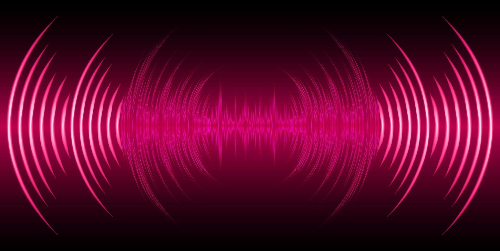 Sound waves oscillating dark light vector