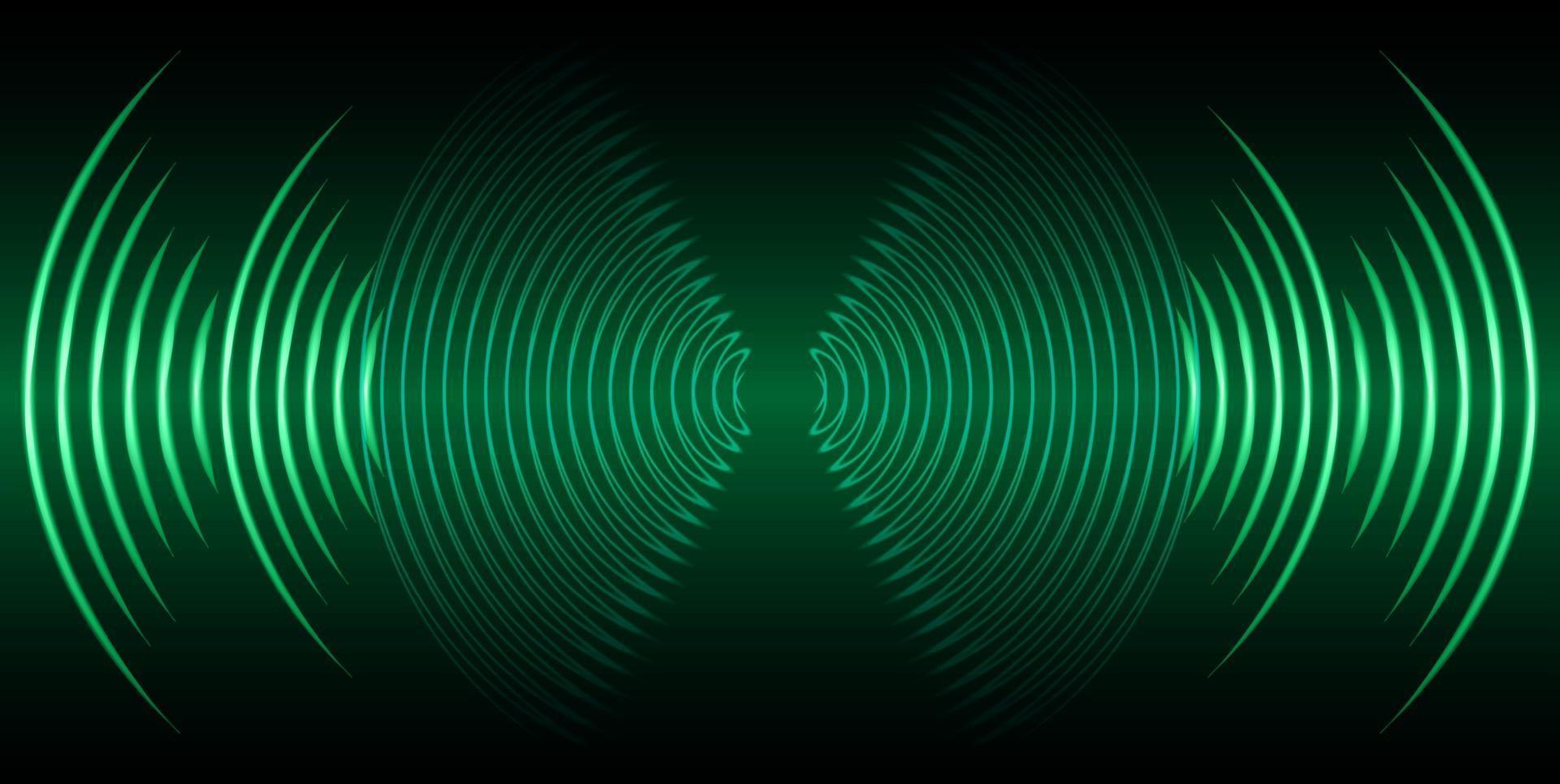 ondas de sonido oscilando luz oscura vector