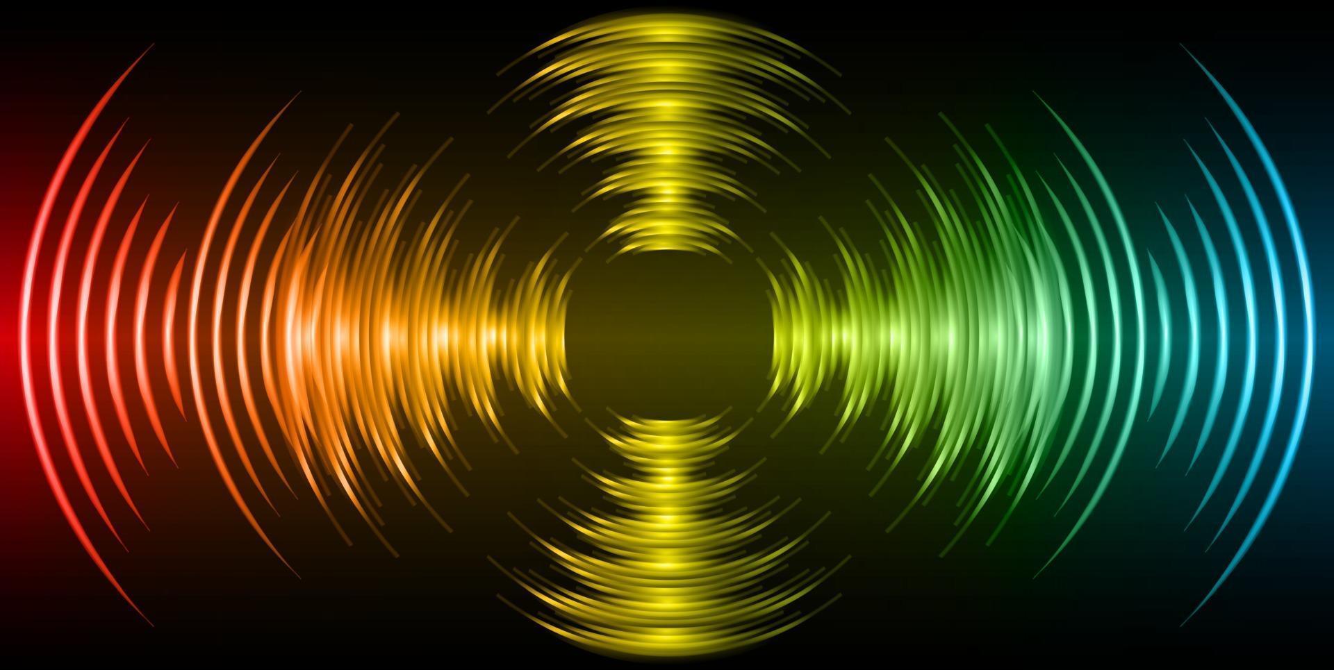 Sound waves oscillating dark light vector