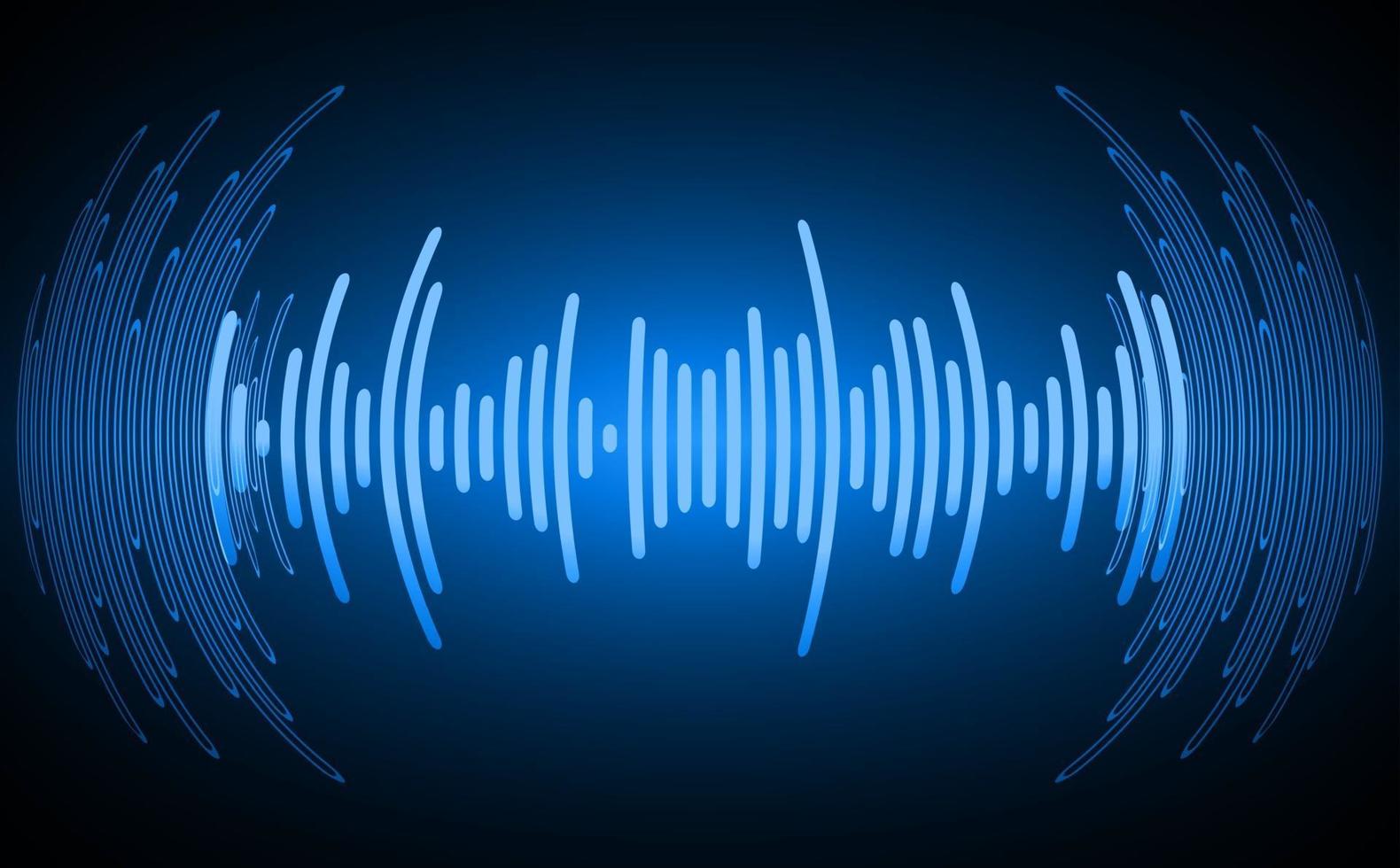 Sound waves oscillating dark light vector