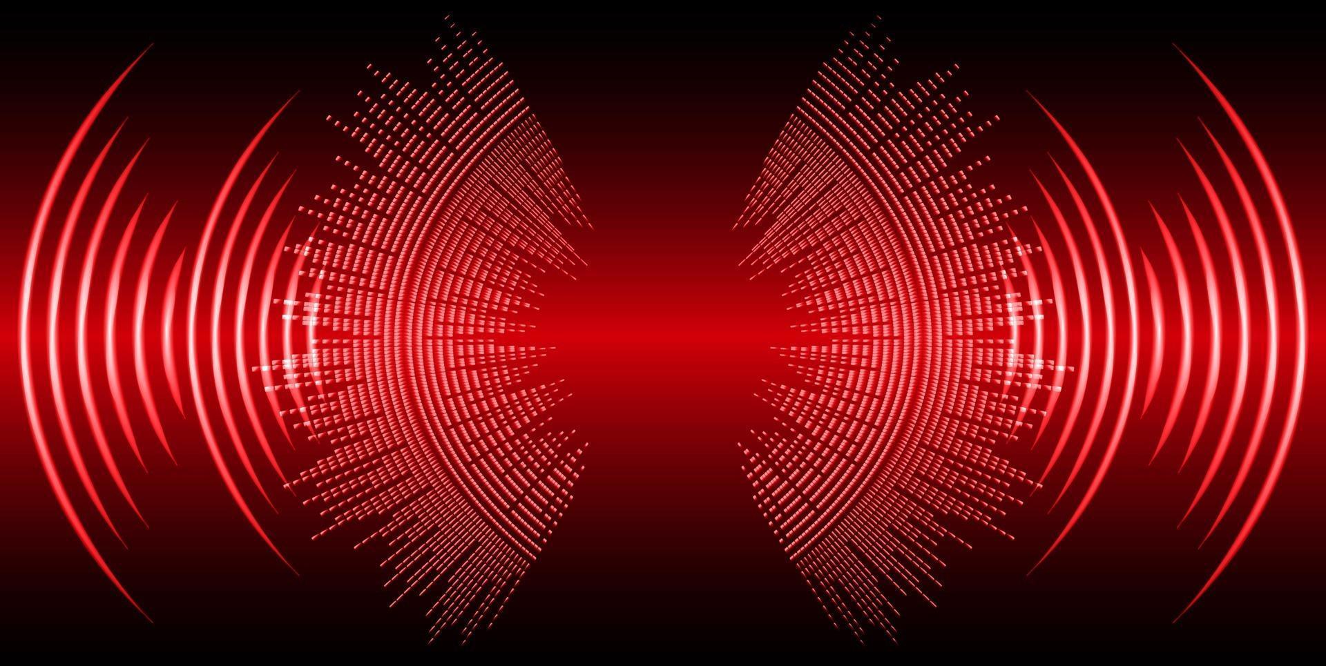 Sound waves oscillating dark light vector