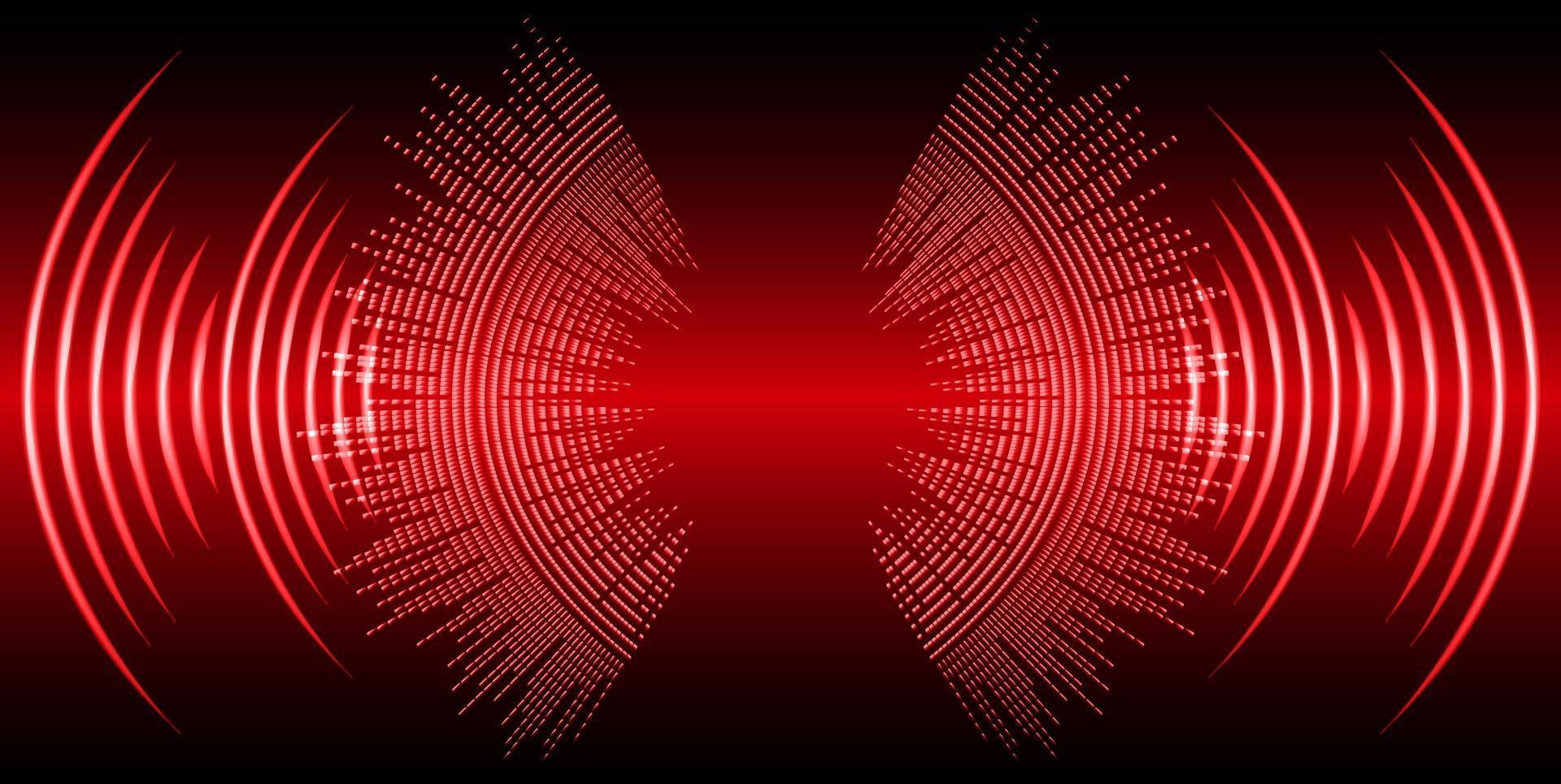 Sound waves oscillating dark light vector