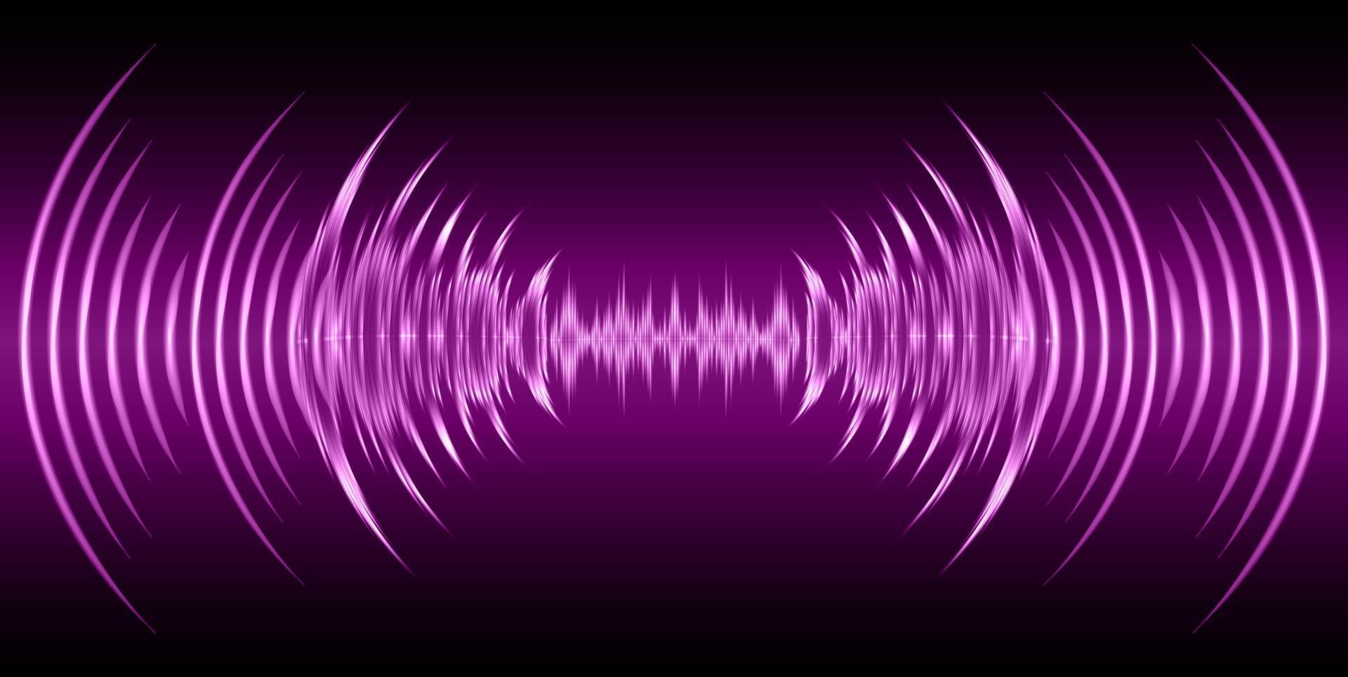 Sound waves oscillating dark light vector