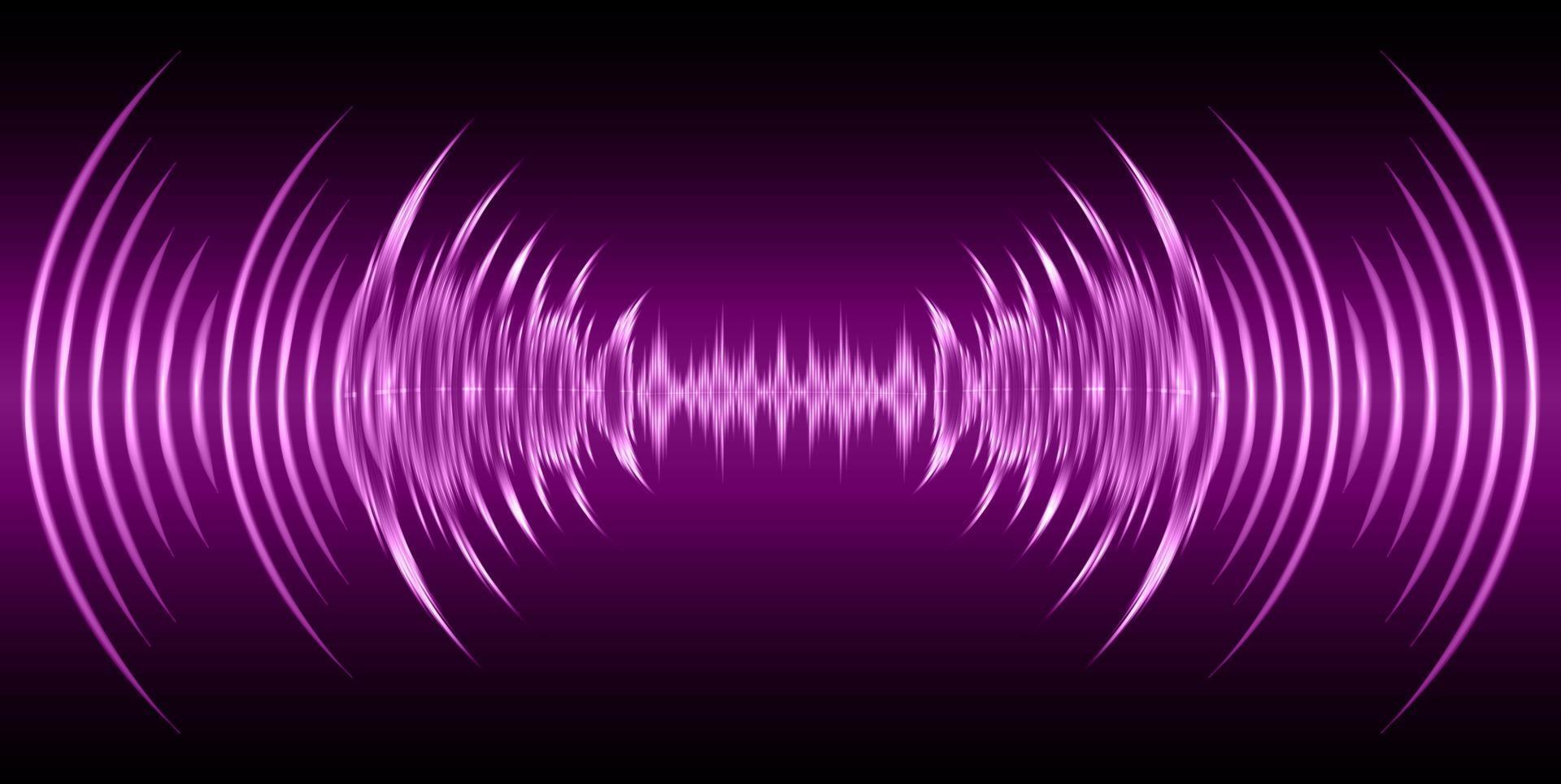 Sound waves oscillating dark light vector