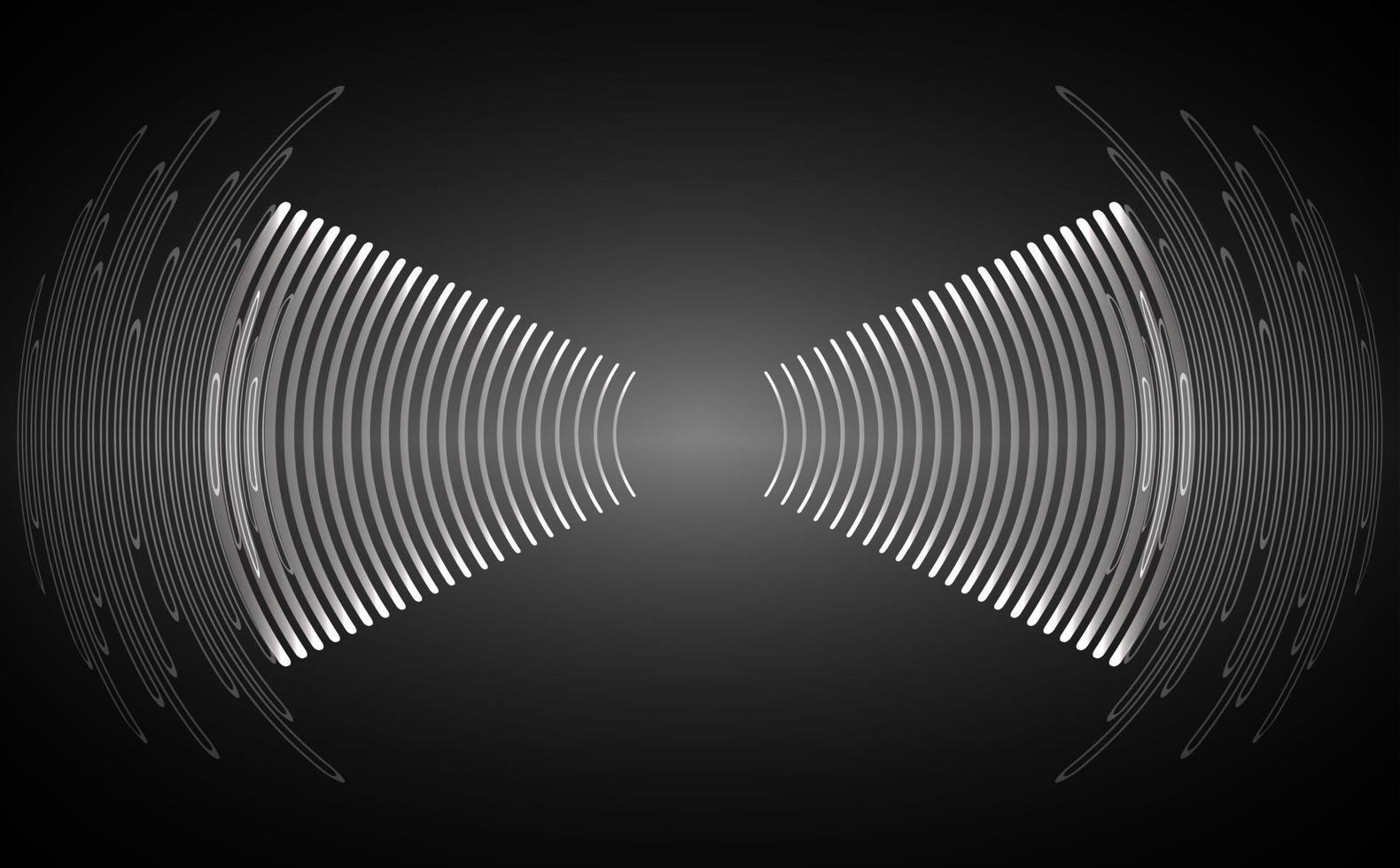 Sound waves oscillating dark light vector