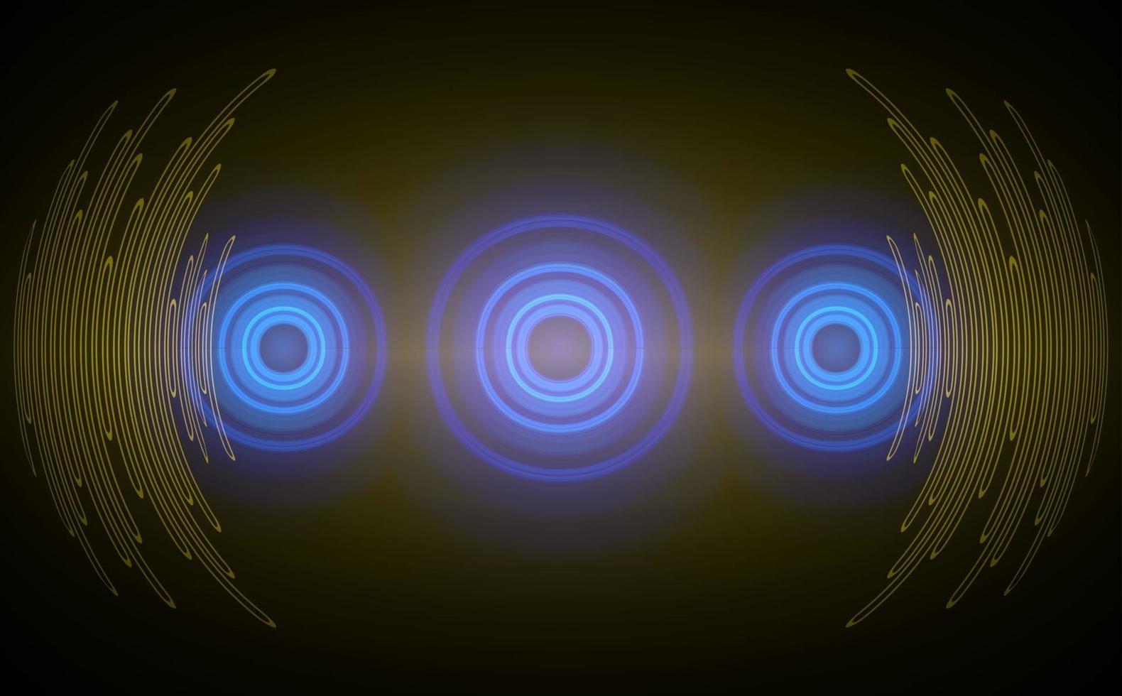 Sound waves oscillating dark light vector