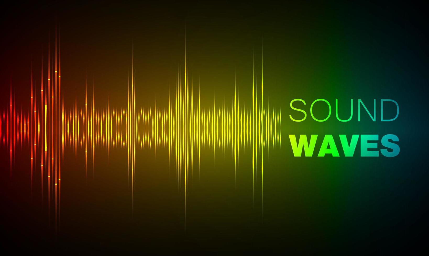 Sound waves oscillating dark light vector