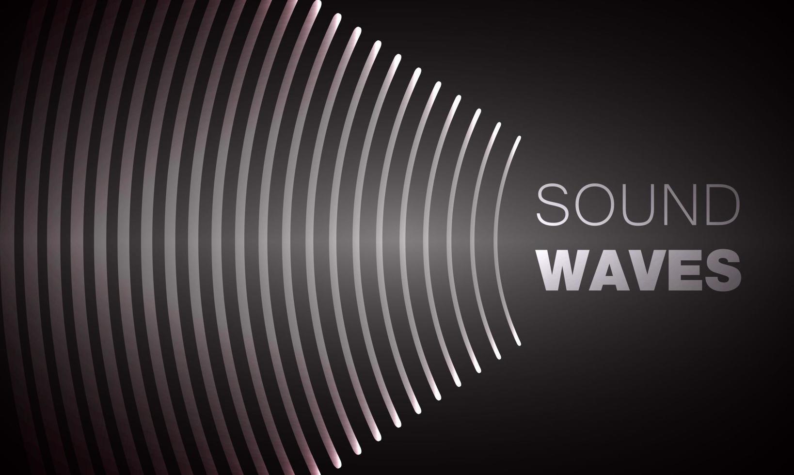 Sound waves oscillating dark light vector