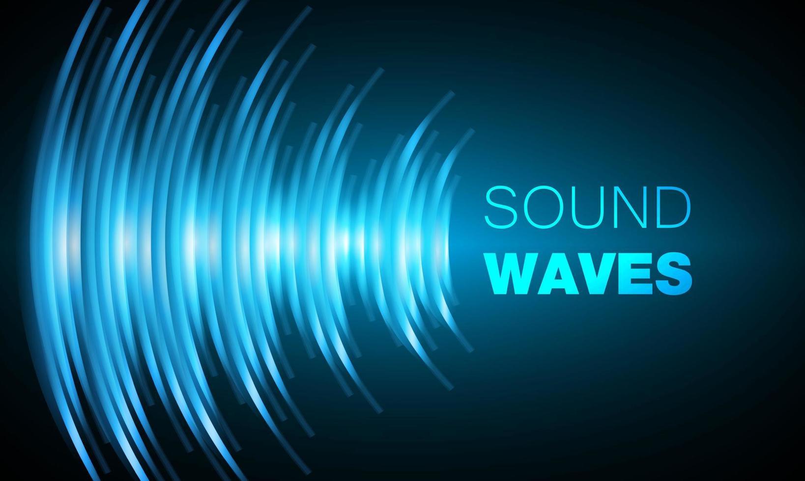 Sound waves oscillating dark light vector