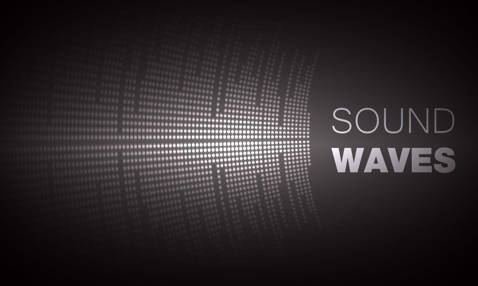 Sound waves oscillating dark light vector