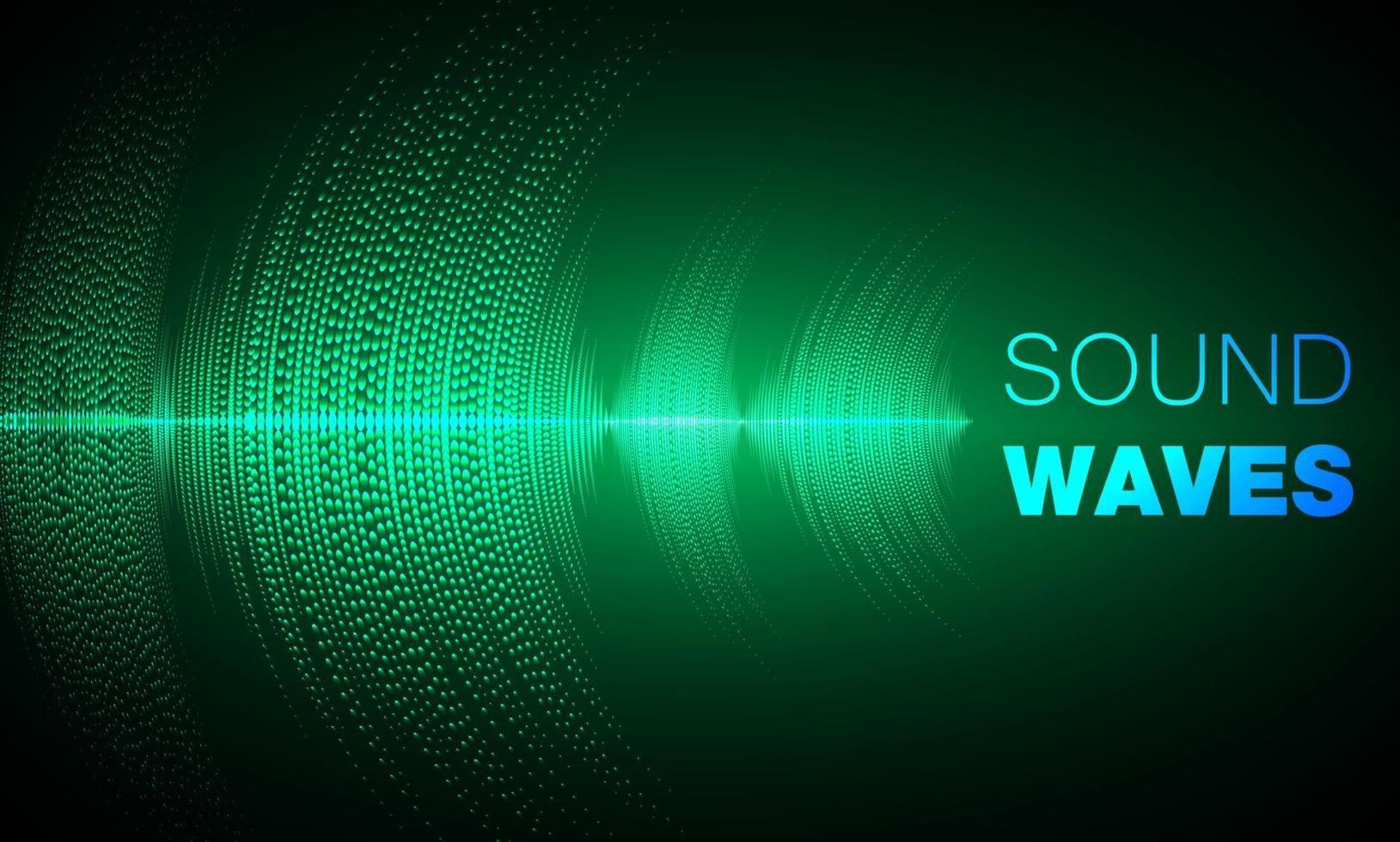 Sound waves oscillating dark light vector