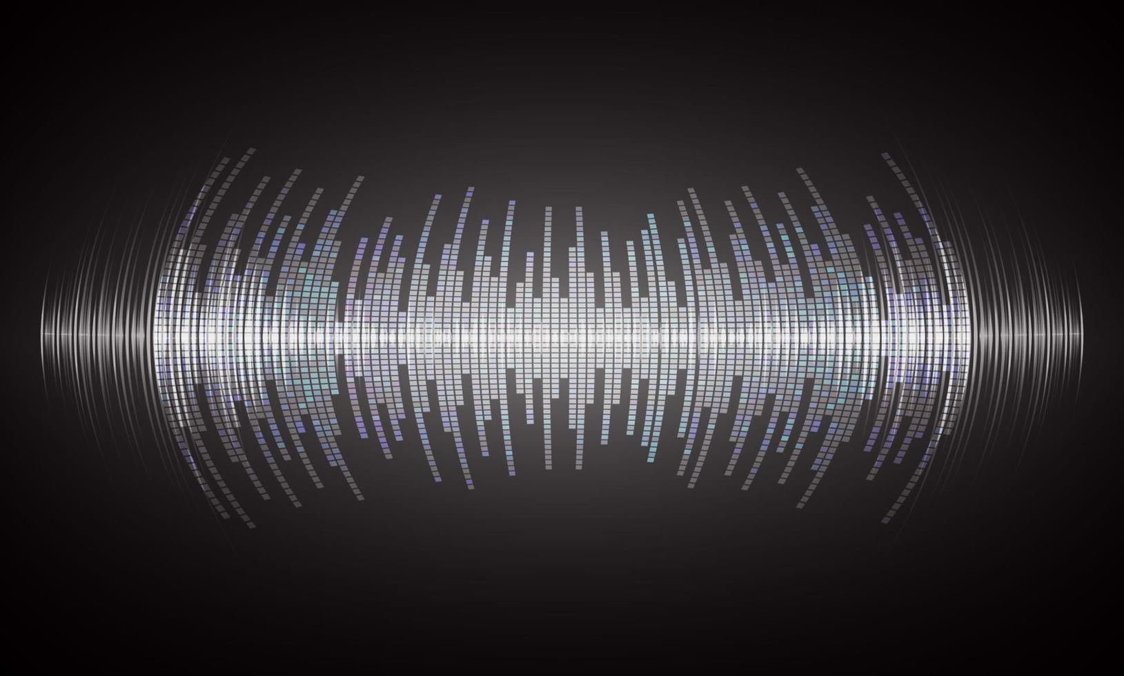 Sound waves oscillating dark light vector