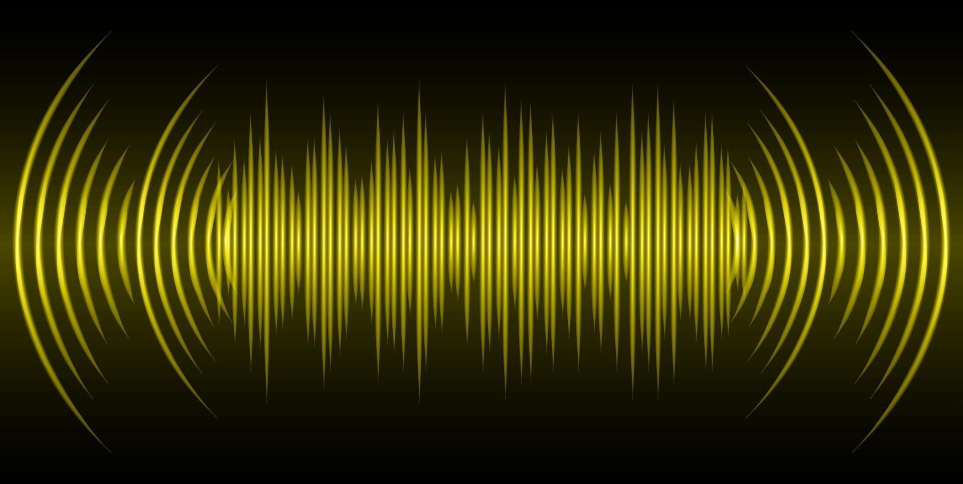 Sound waves oscillating dark light vector