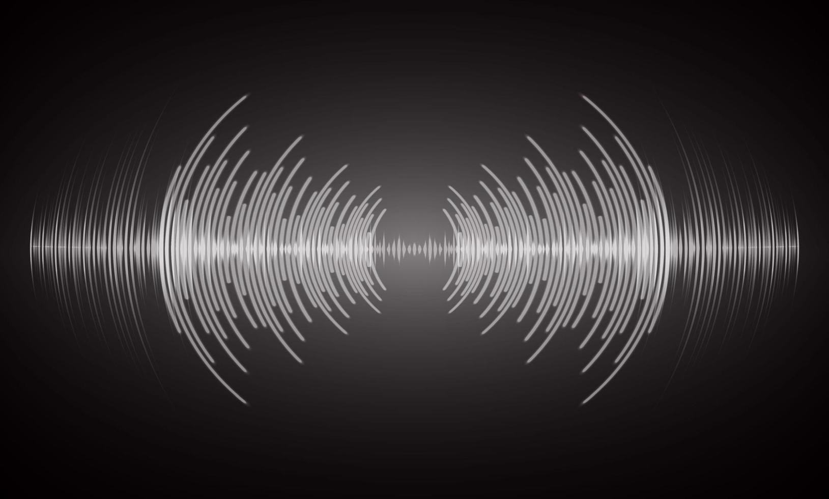 Sound waves oscillating dark light vector