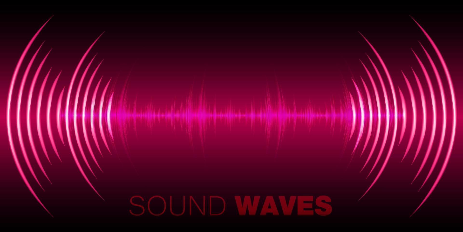 Sound waves oscillating dark light vector