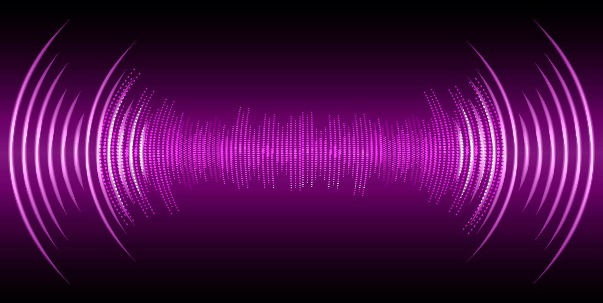 Sound waves oscillating dark light vector