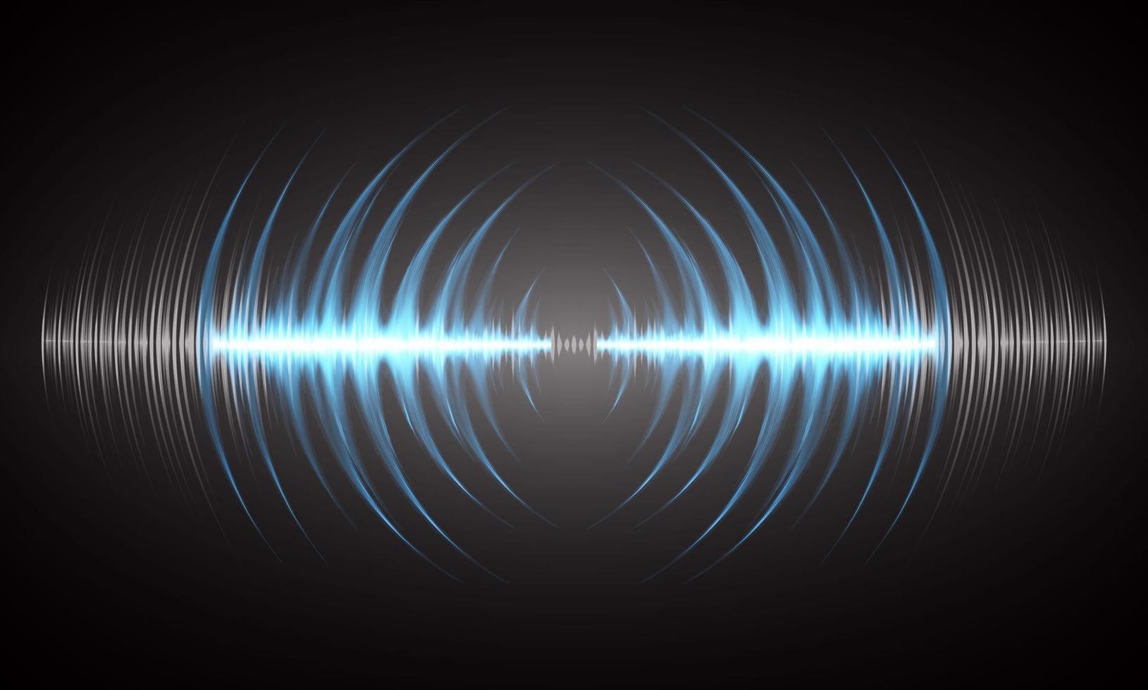 Sound waves oscillating dark light vector