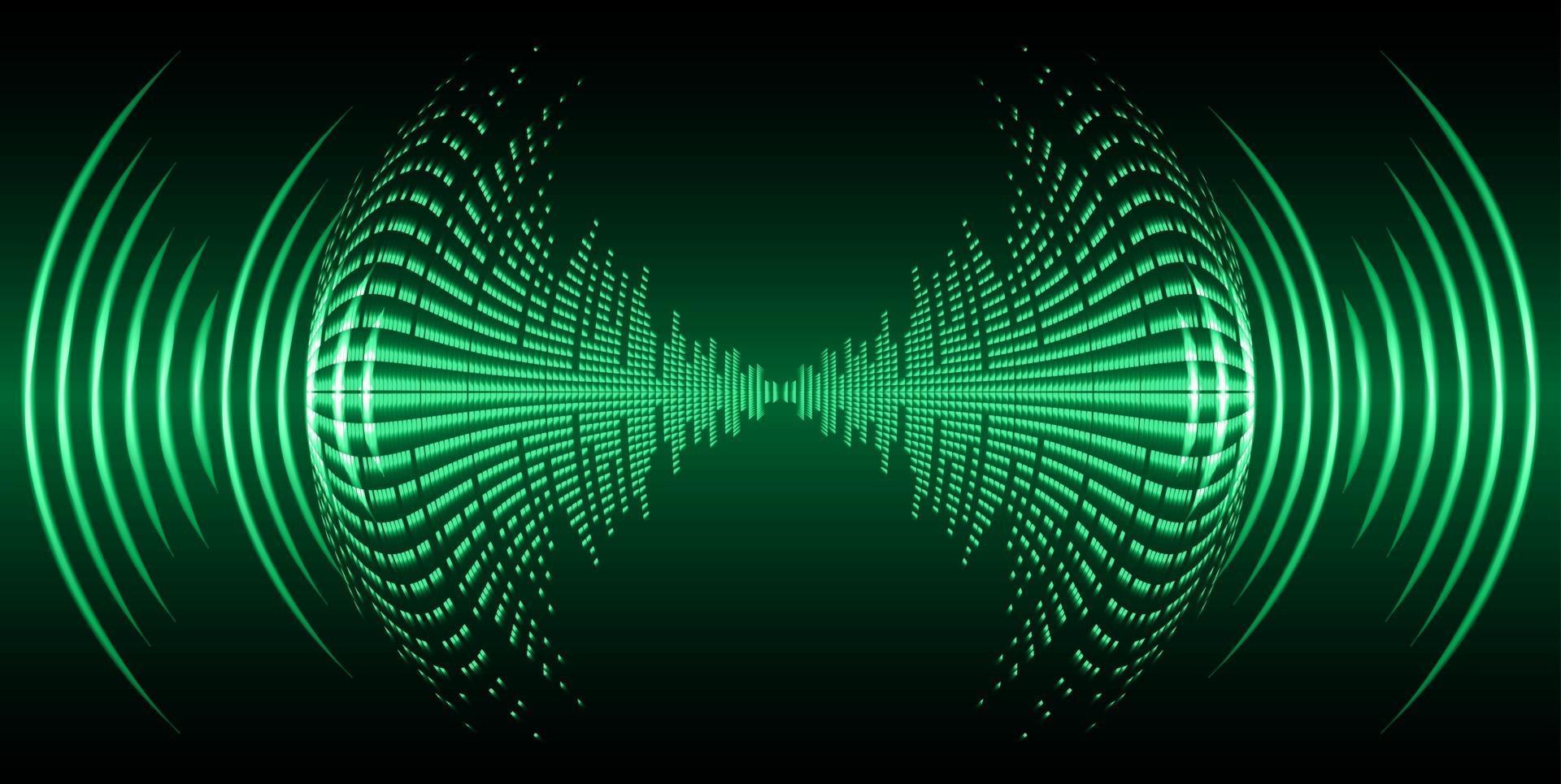 Sound waves oscillating dark light vector