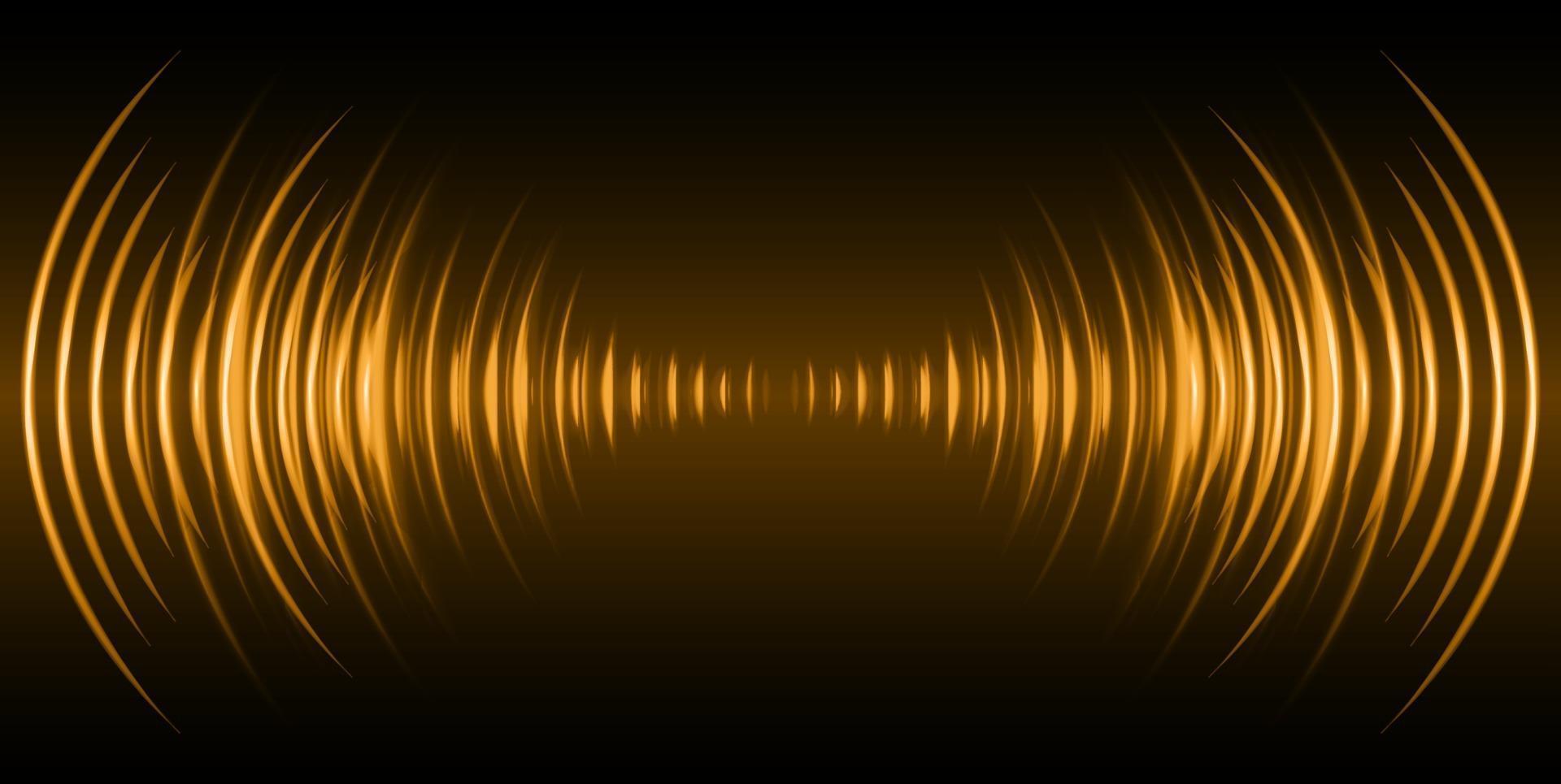 Sound waves oscillating dark light vector