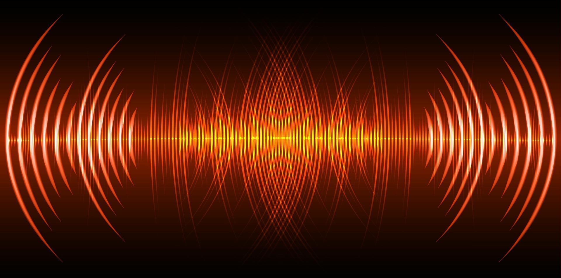 Sound waves oscillating dark light vector