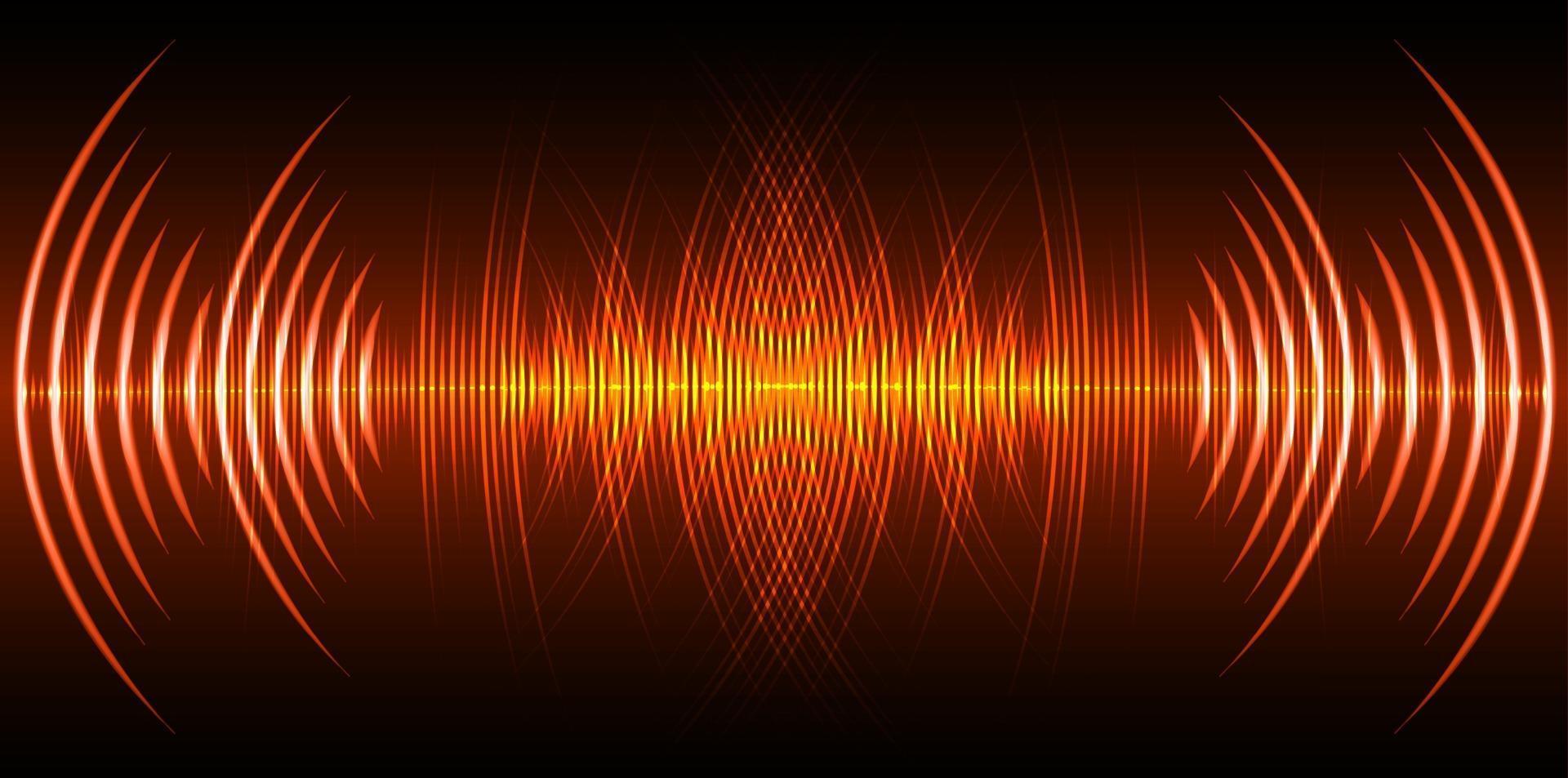 Sound waves oscillating dark light vector