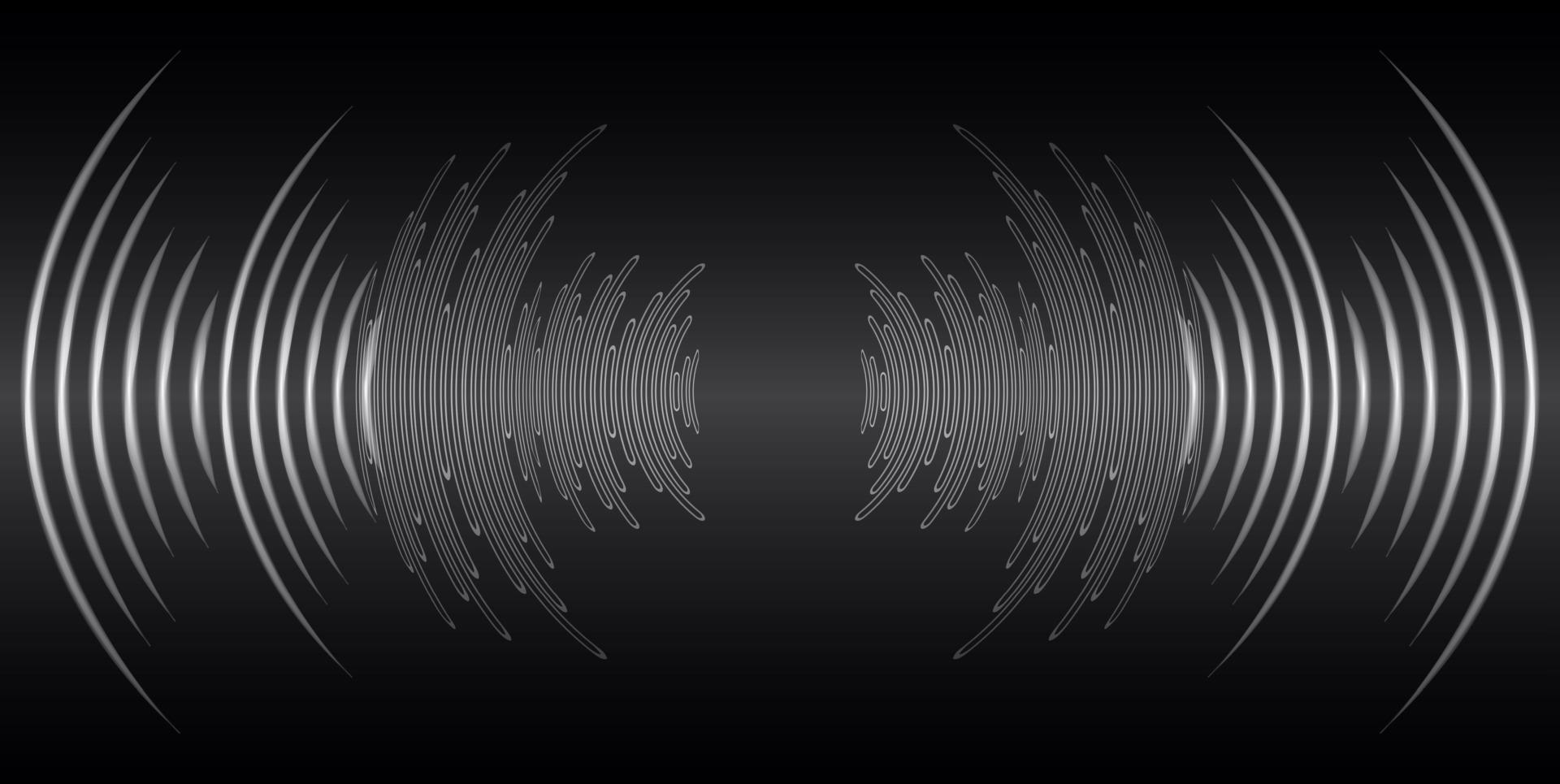 ondas de sonido oscilando luz oscura vector