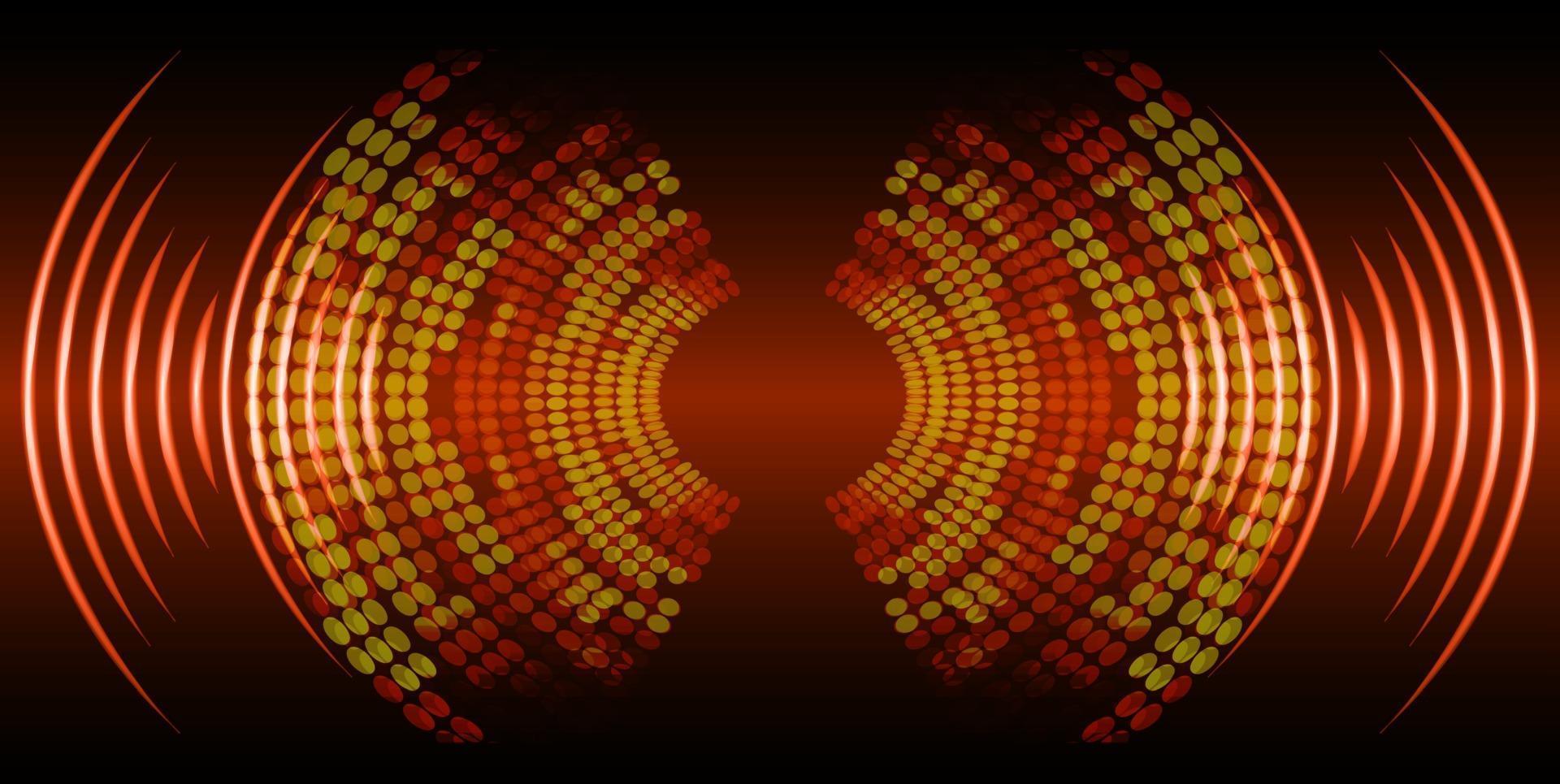 Sound waves oscillating dark light vector
