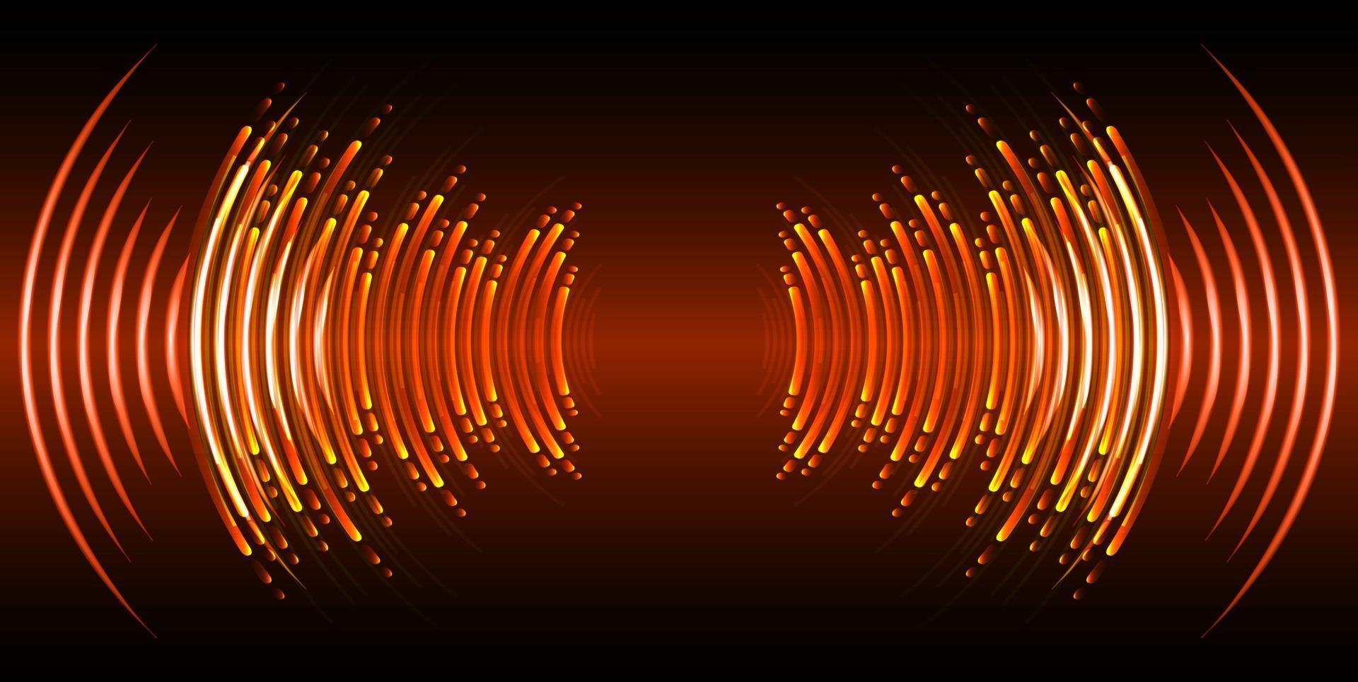 Sound waves oscillating dark light vector