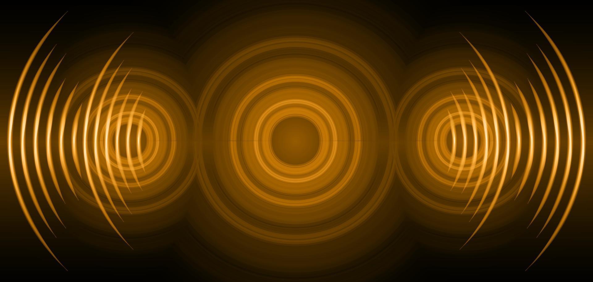 Sound waves oscillating dark light vector