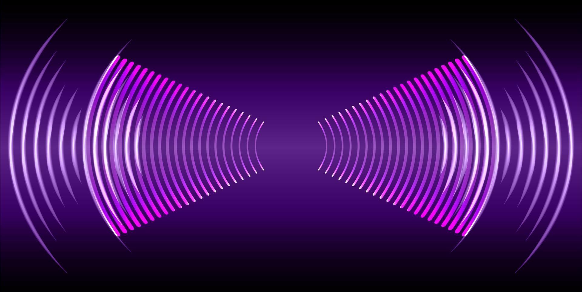 Sound waves oscillating dark light vector