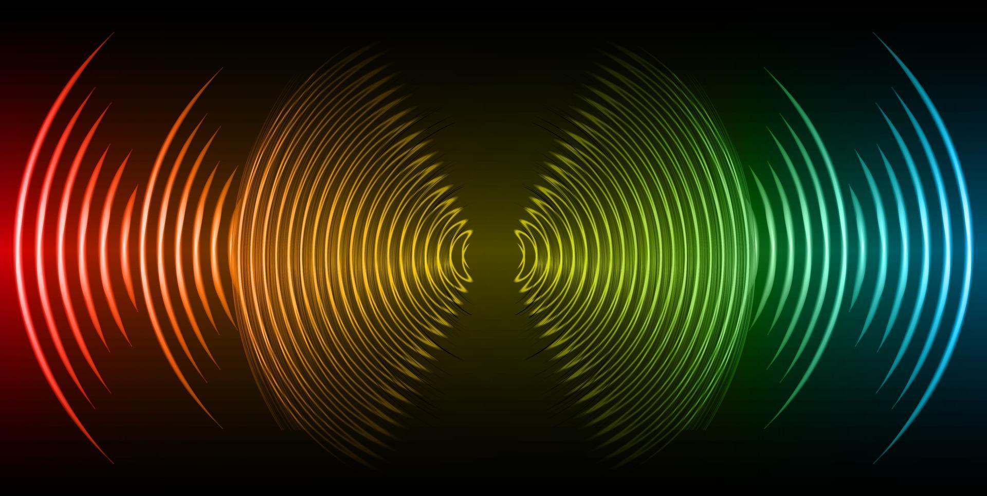 Sound waves oscillating dark light vector