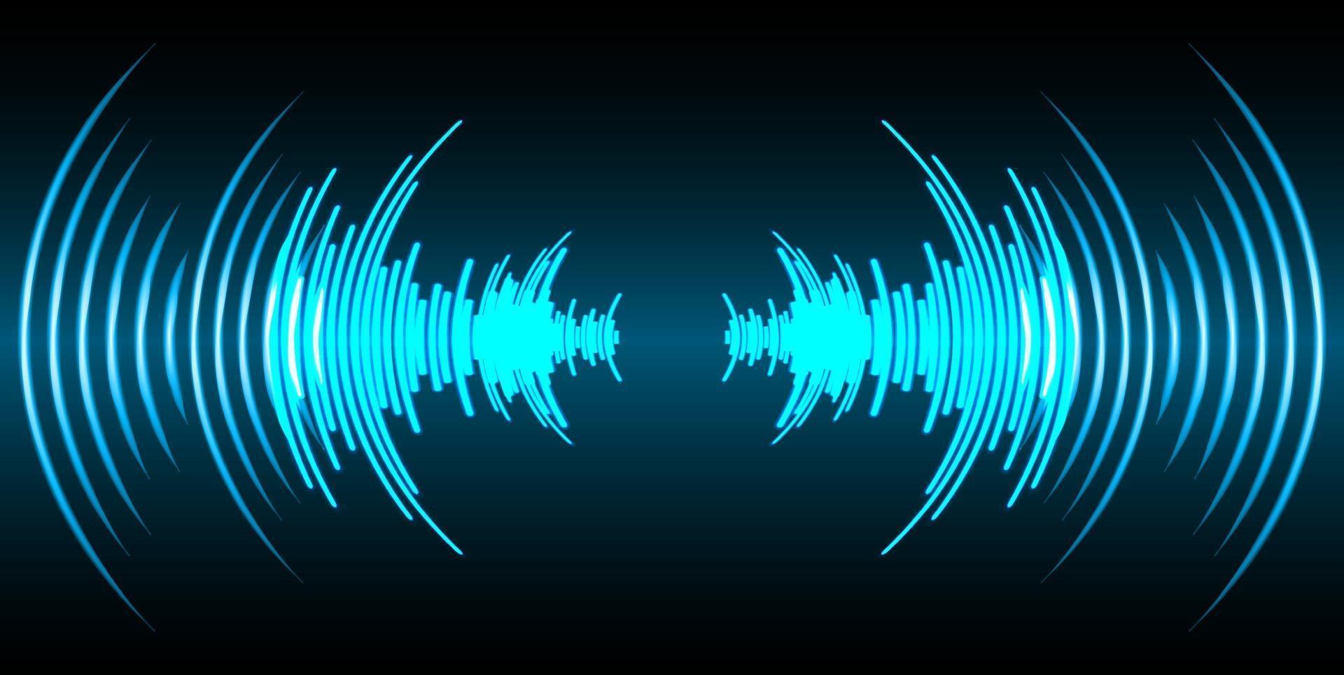 Sound waves oscillating dark light vector