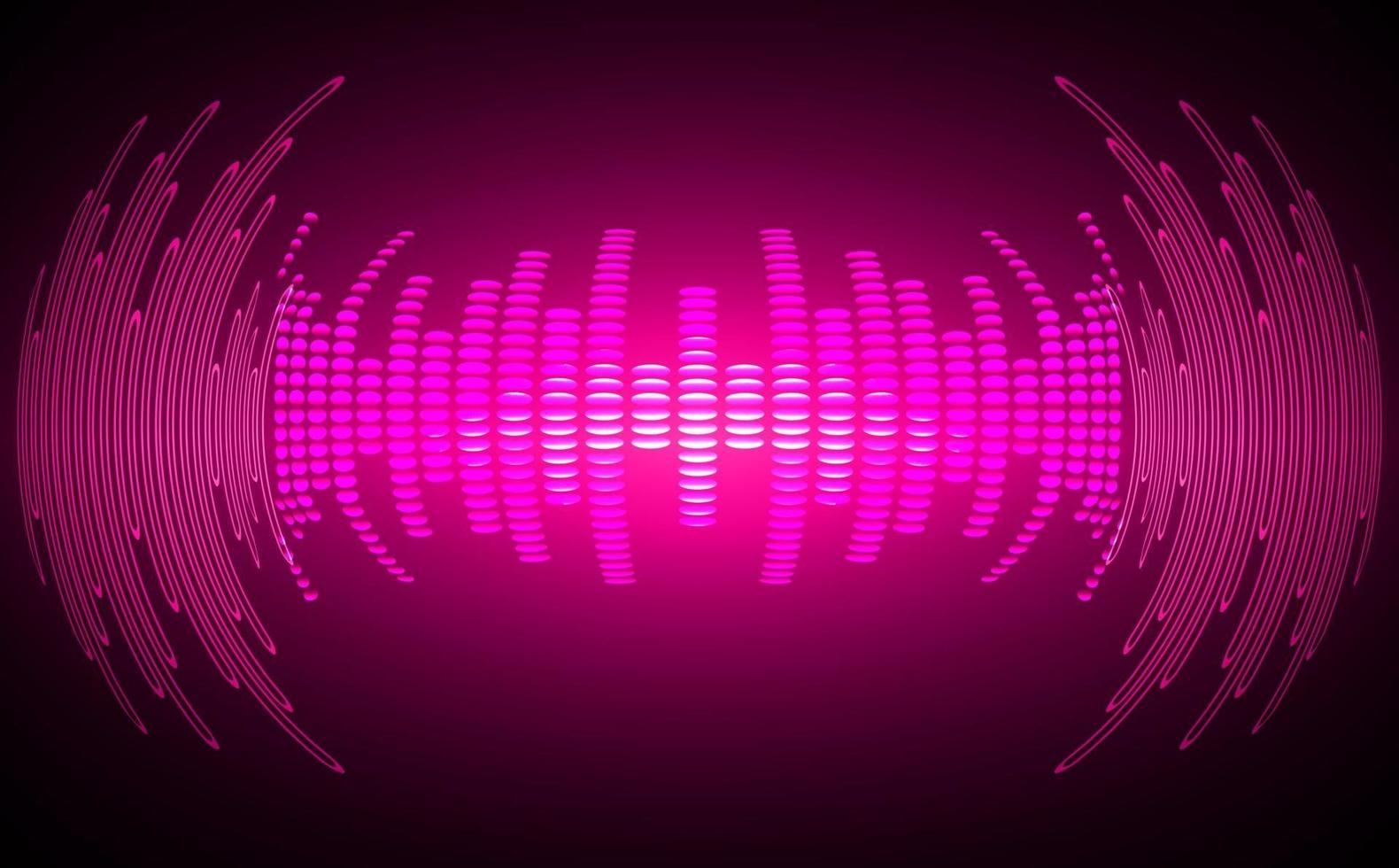 Sound waves oscillating dark light vector
