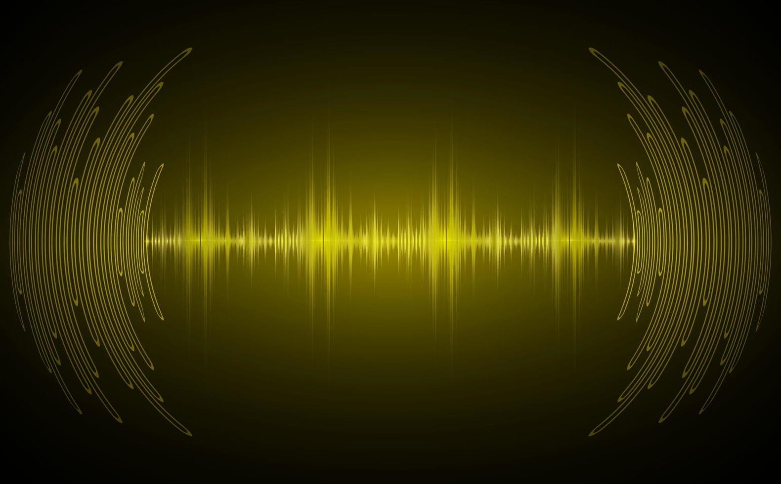 Sound waves oscillating dark light vector