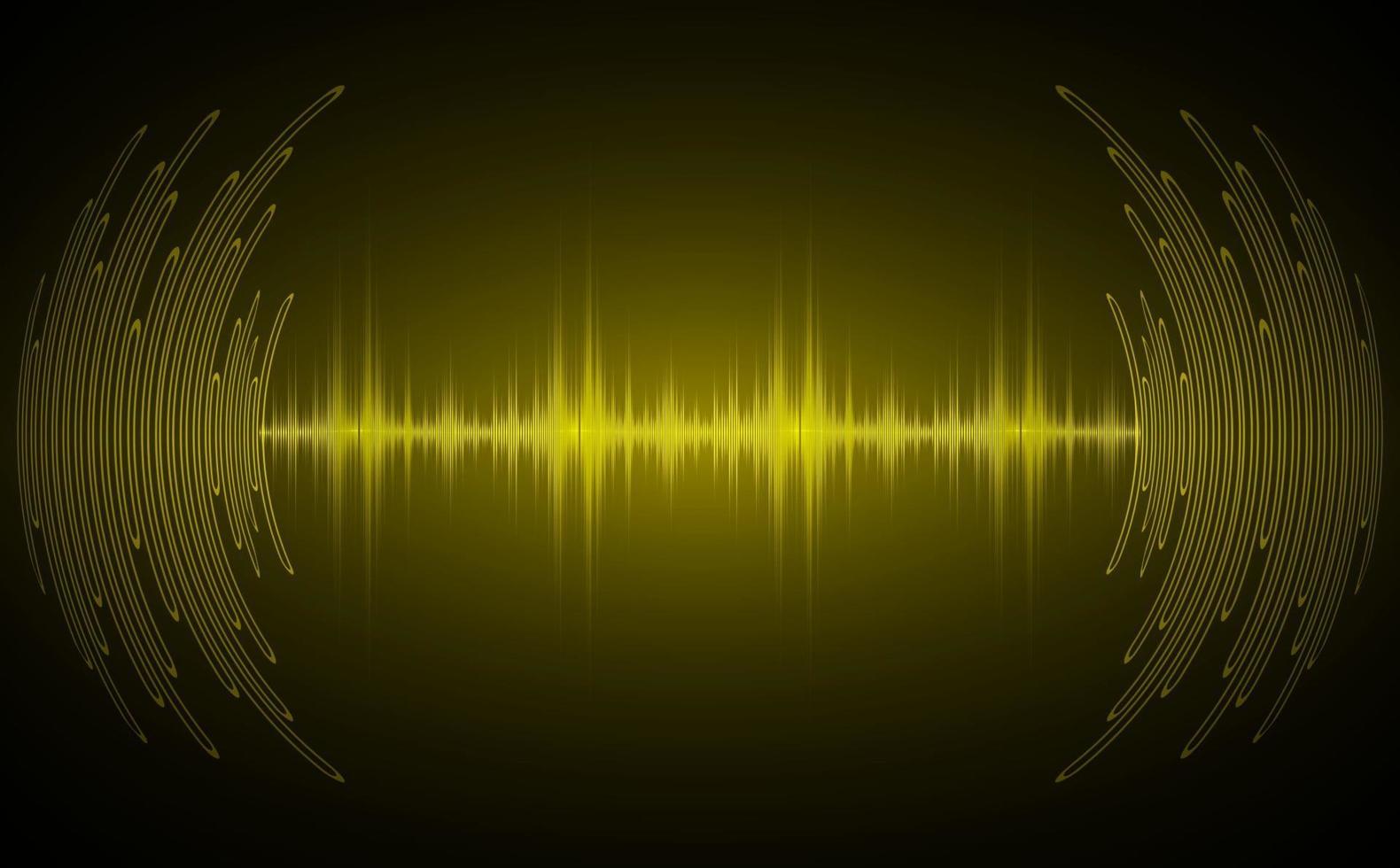 Sound waves oscillating dark light vector