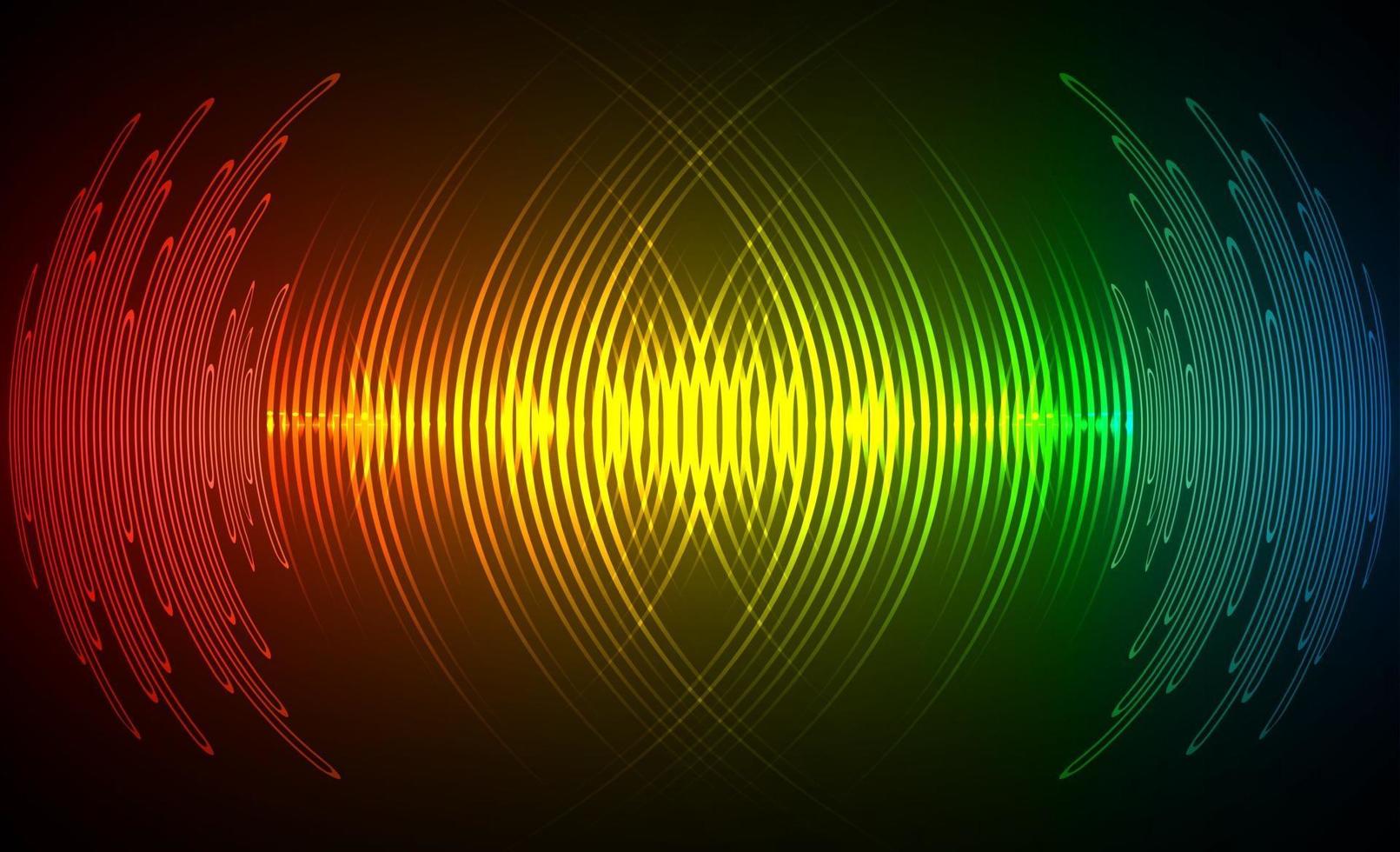 Sound waves oscillating dark light vector