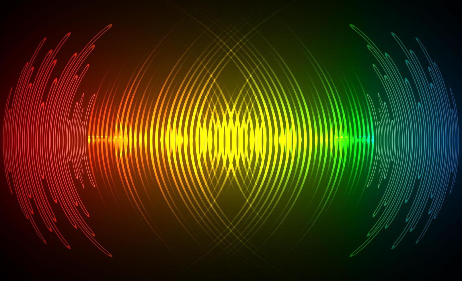 Sound waves oscillating dark light vector