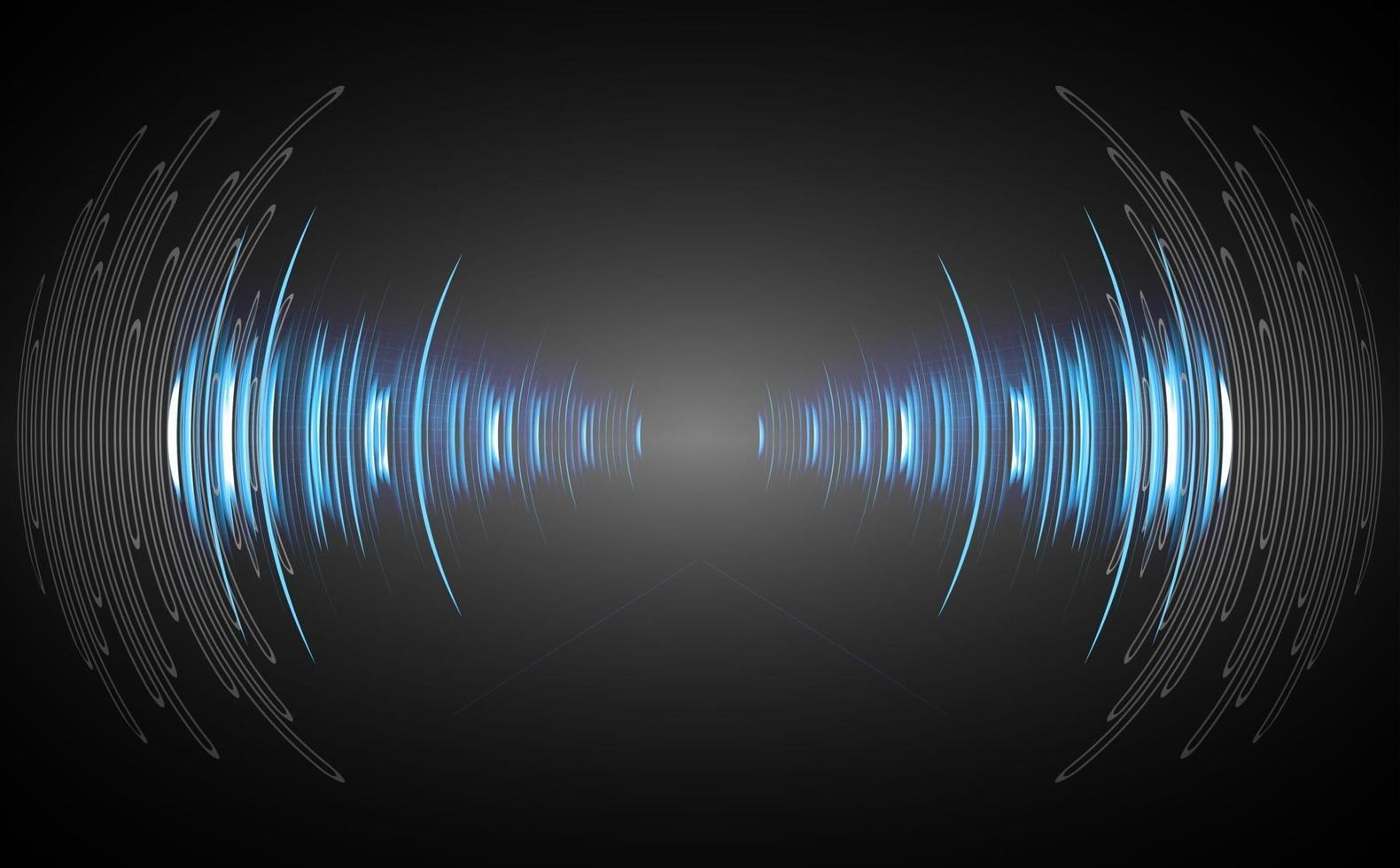 Sound waves oscillating dark light vector