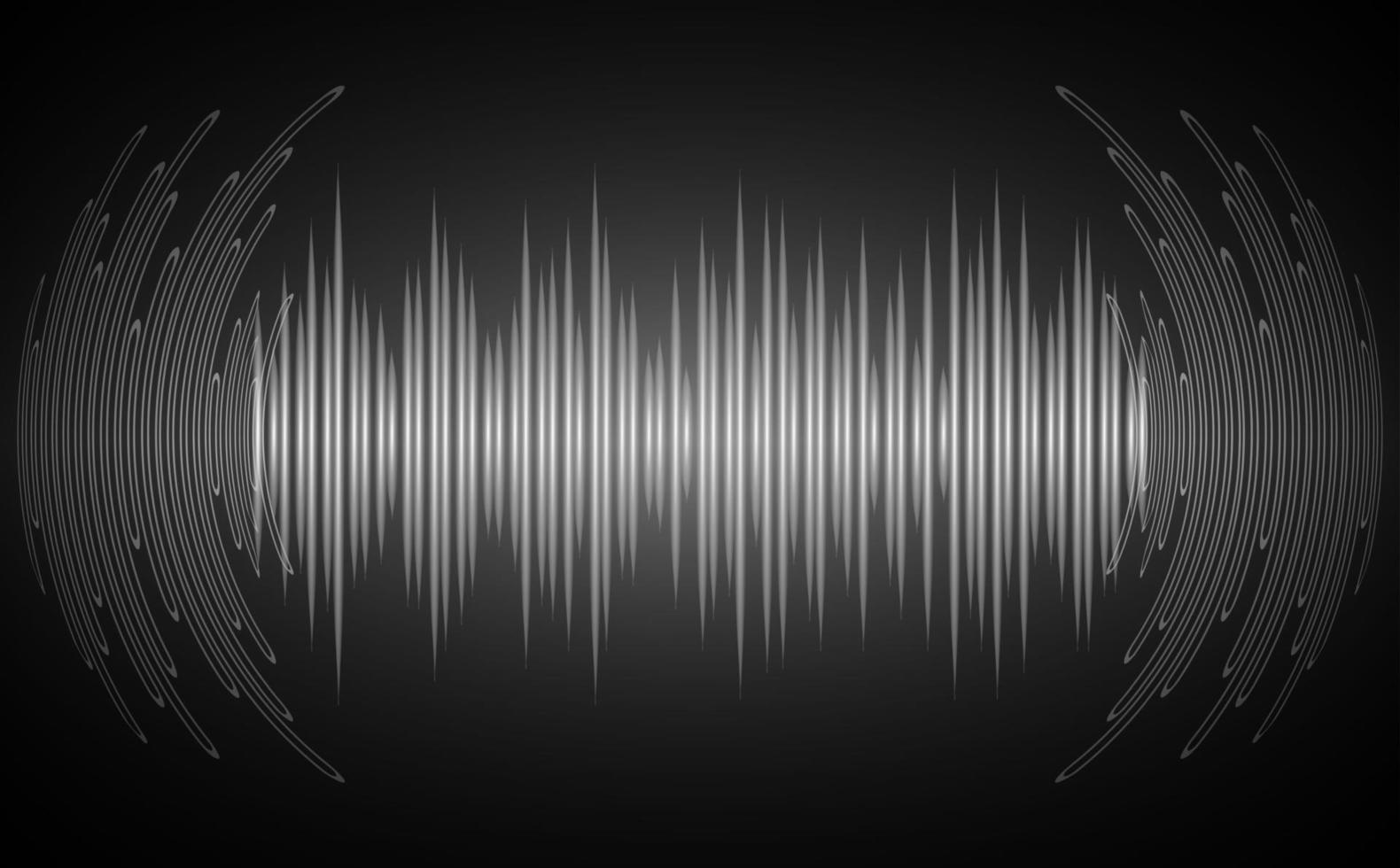 Sound waves oscillating dark light vector