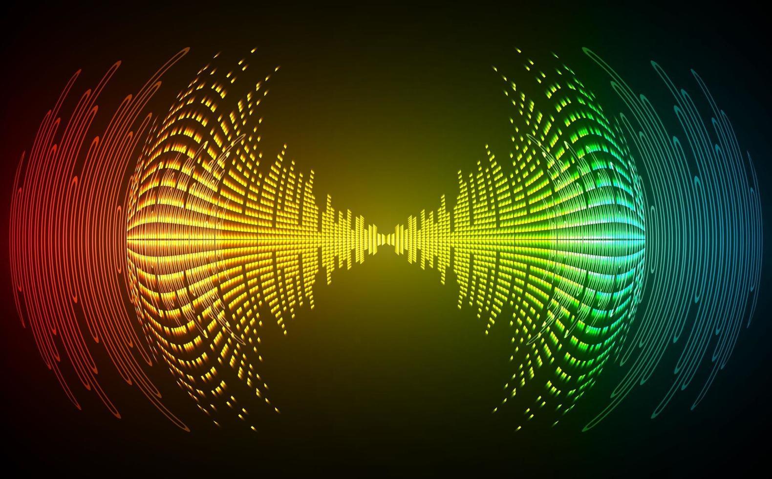 Sound waves oscillating dark light vector