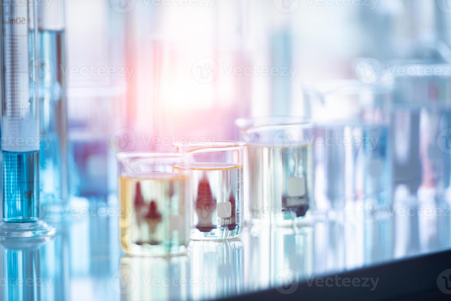 Medical laboratory test tube in chemistry biology lab test photo