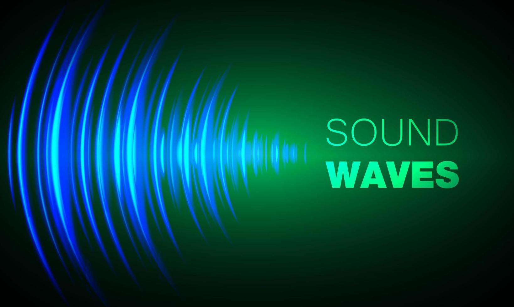 Sound waves oscillating dark light vector