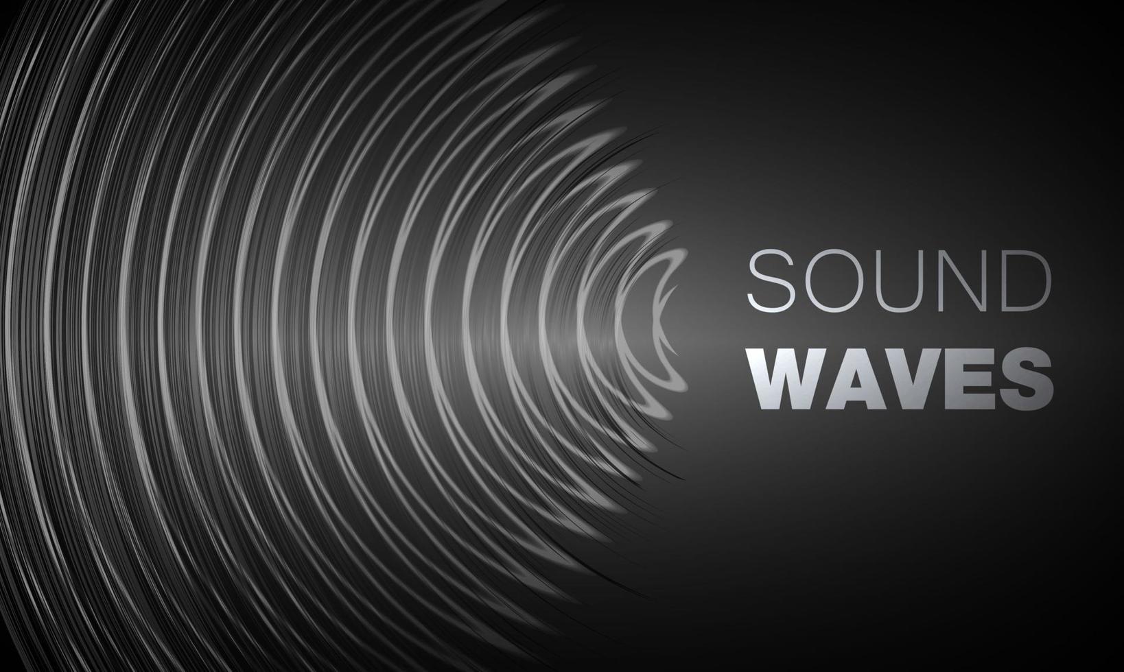 Sound waves oscillating dark light vector