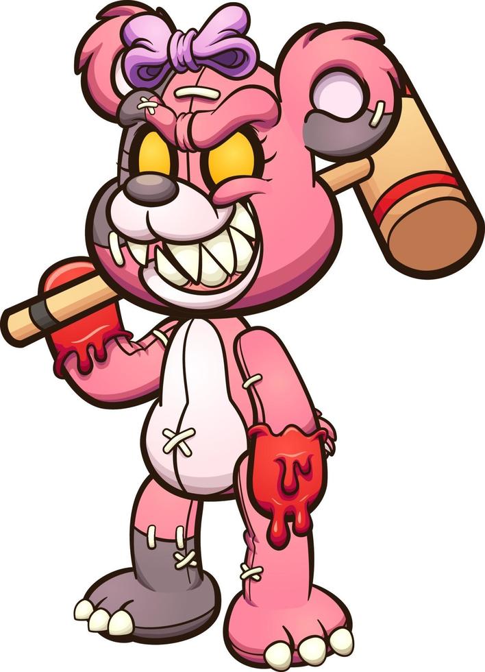 Mallet Teddy bear vector