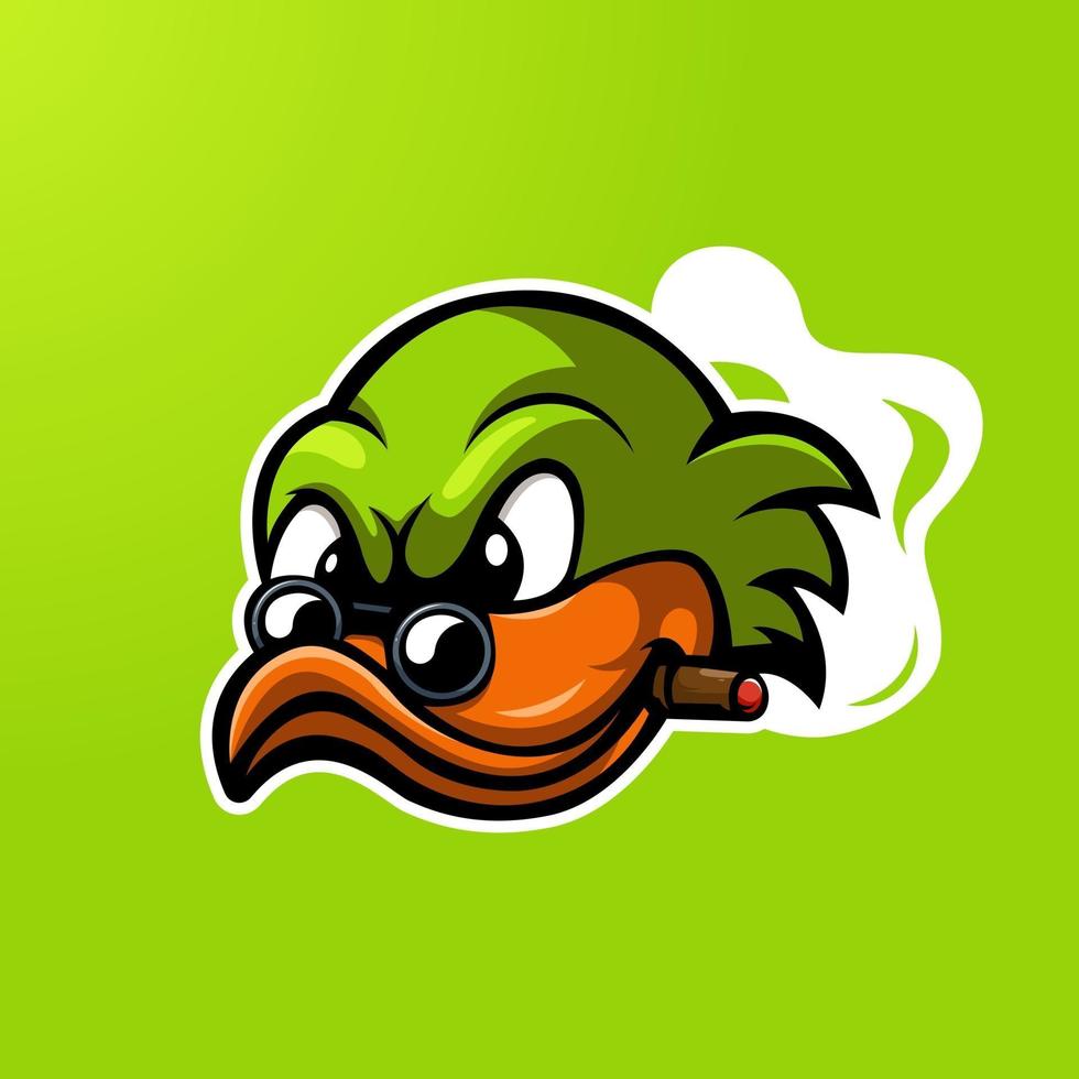 vector de diseño de logotipo de mascota de pato con ilustración moderna