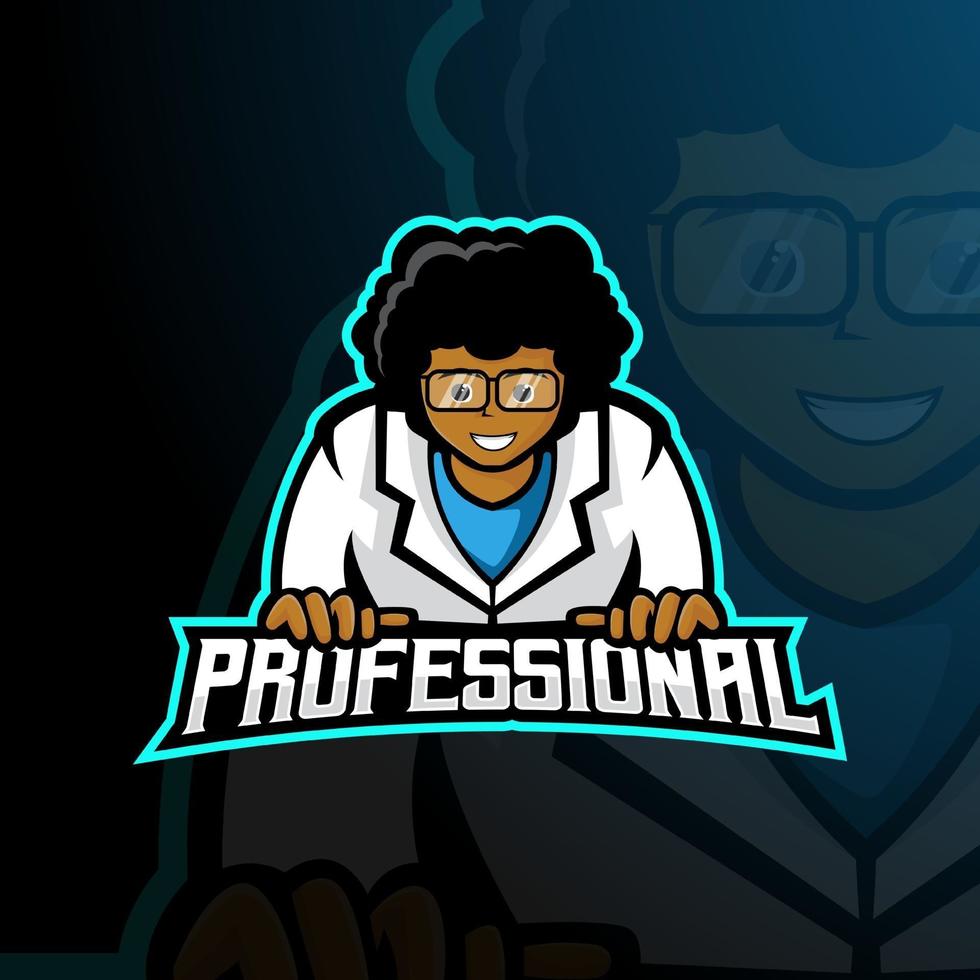 Professional man mascot logo design vector with modern illustration