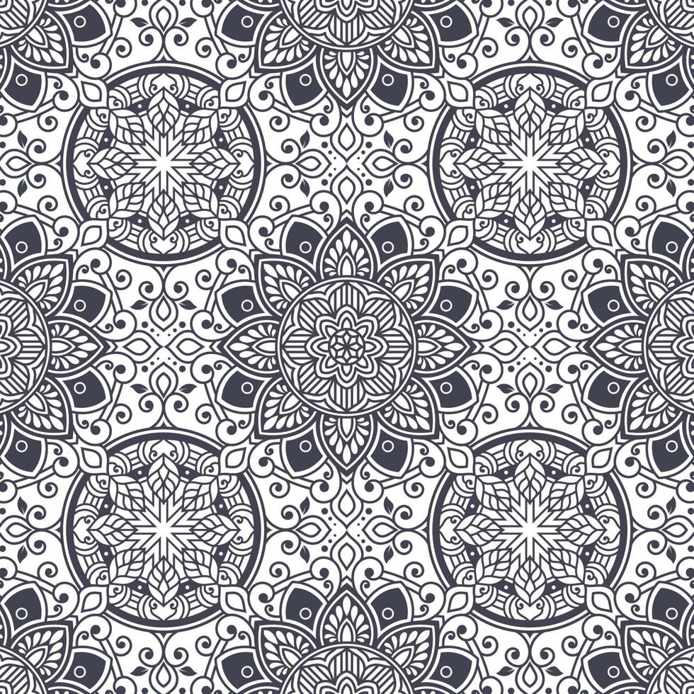 mandala floral seamless pattern design vector